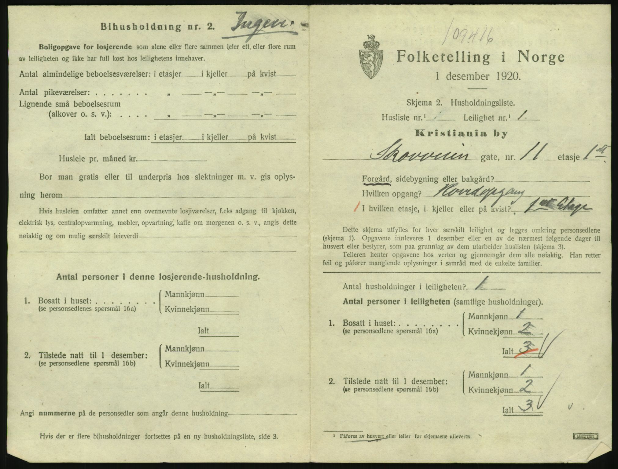 SAO, 1920 census for Kristiania, 1920, p. 96649