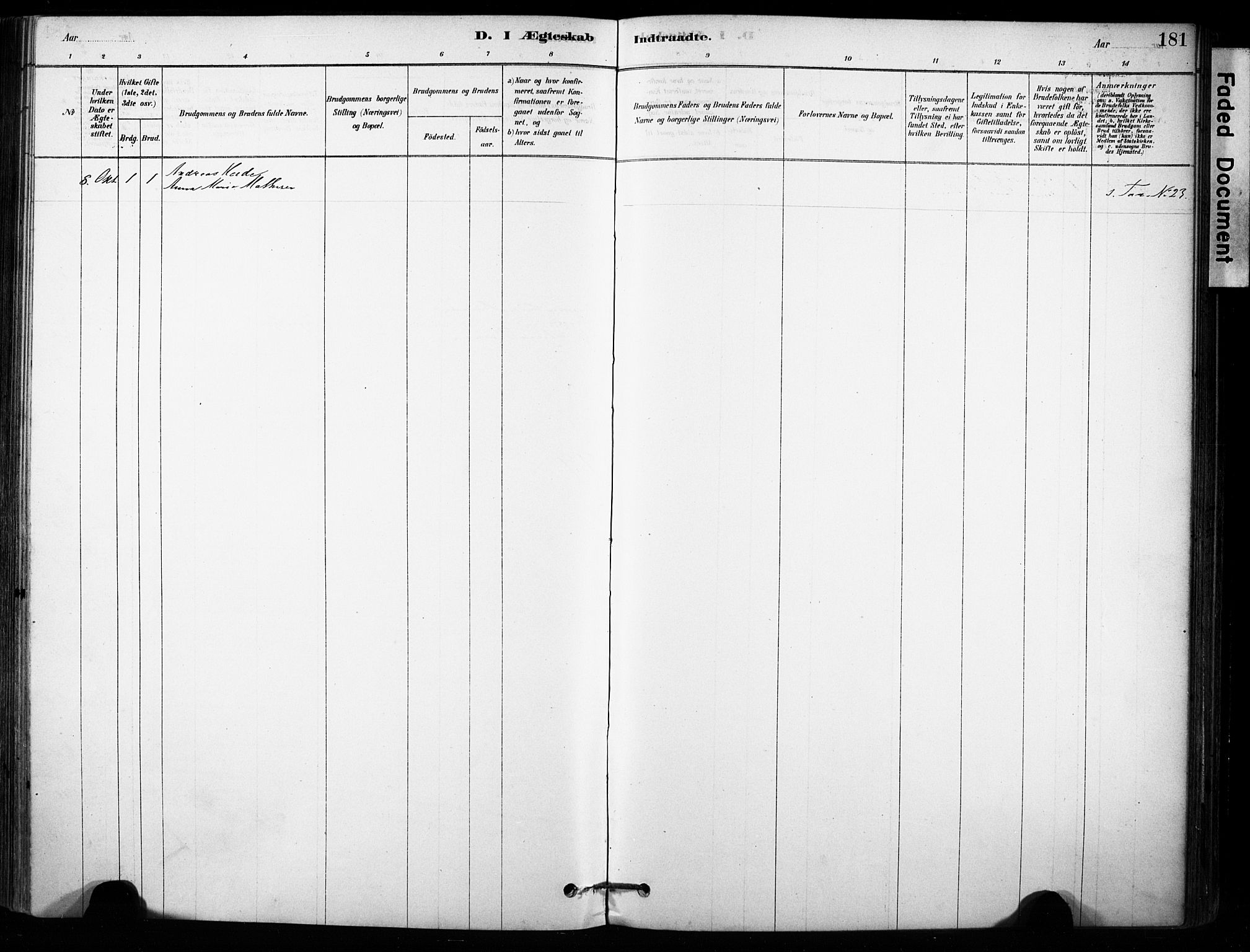 Brunlanes kirkebøker, AV/SAKO-A-342/F/Fb/L0001: Parish register (official) no. II 1, 1878-1899, p. 181