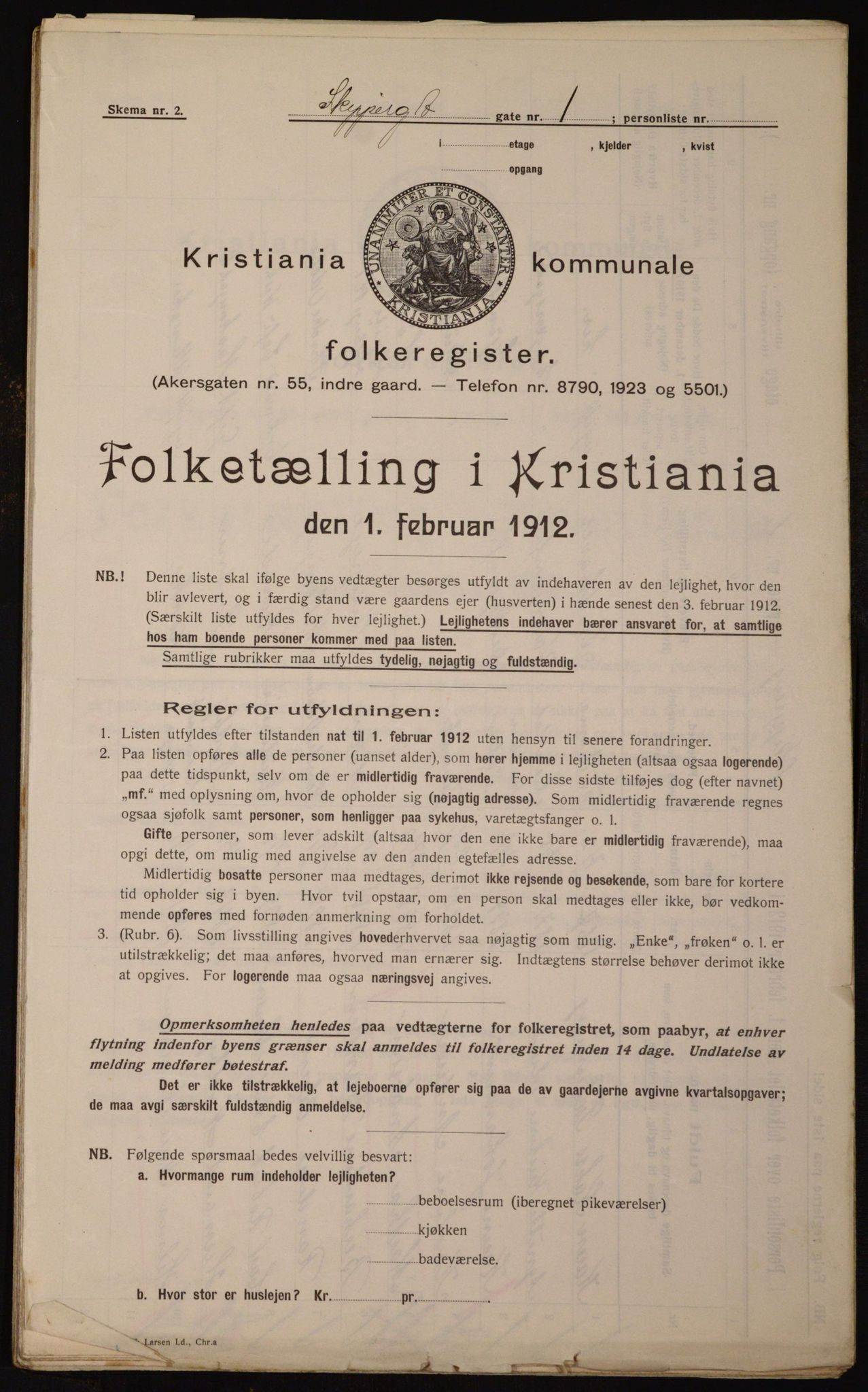 OBA, Municipal Census 1912 for Kristiania, 1912, p. 95716