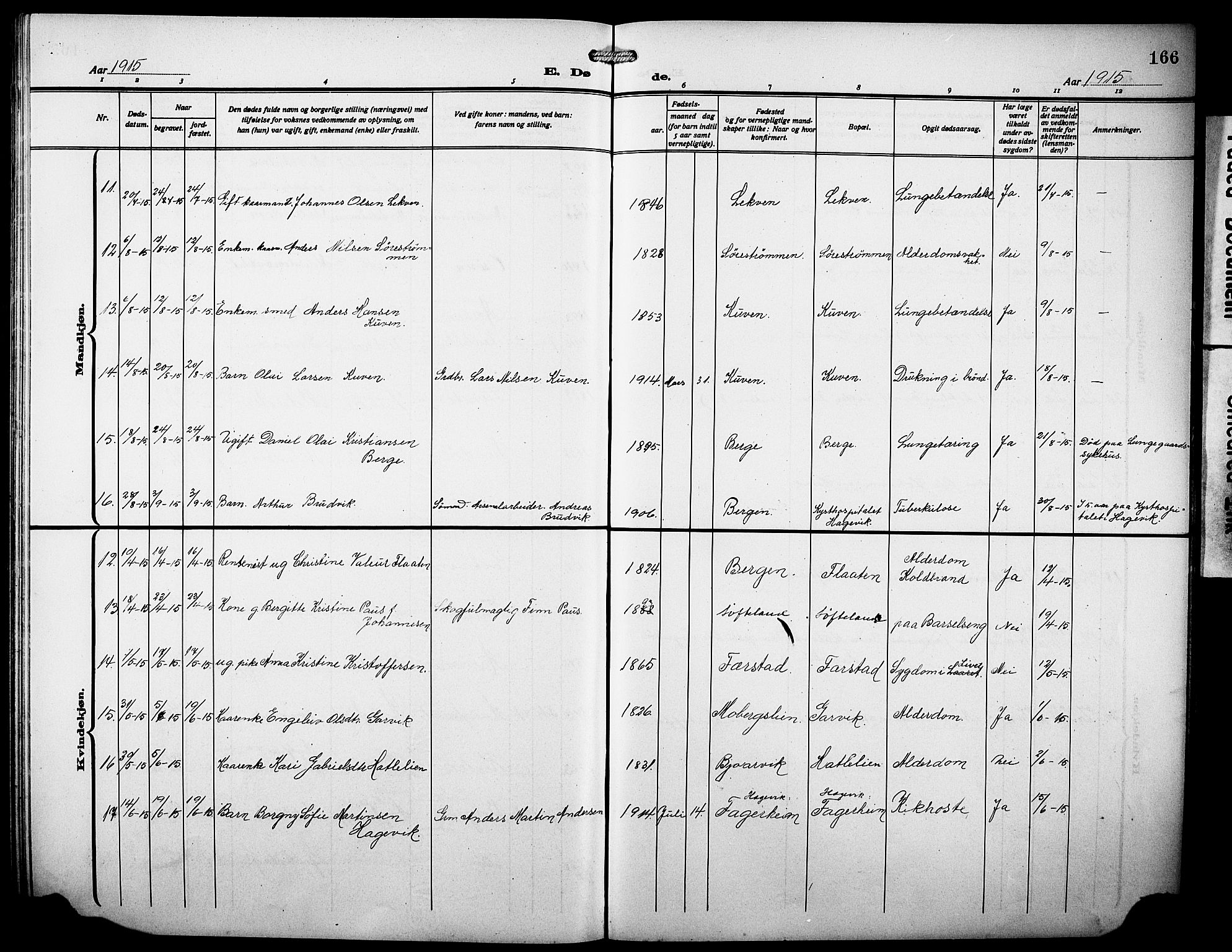 Os sokneprestembete, AV/SAB-A-99929: Parish register (copy) no. A 4, 1914-1923, p. 166