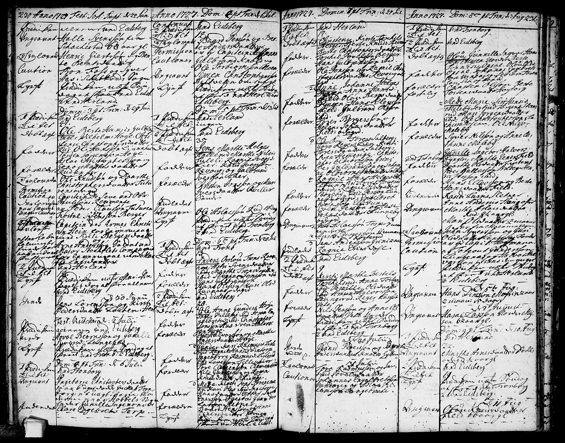 Eidsberg prestekontor Kirkebøker, SAO/A-10905/F/Fa/L0001: Parish register (official) no. I 1, 1710-1730, p. 230-231