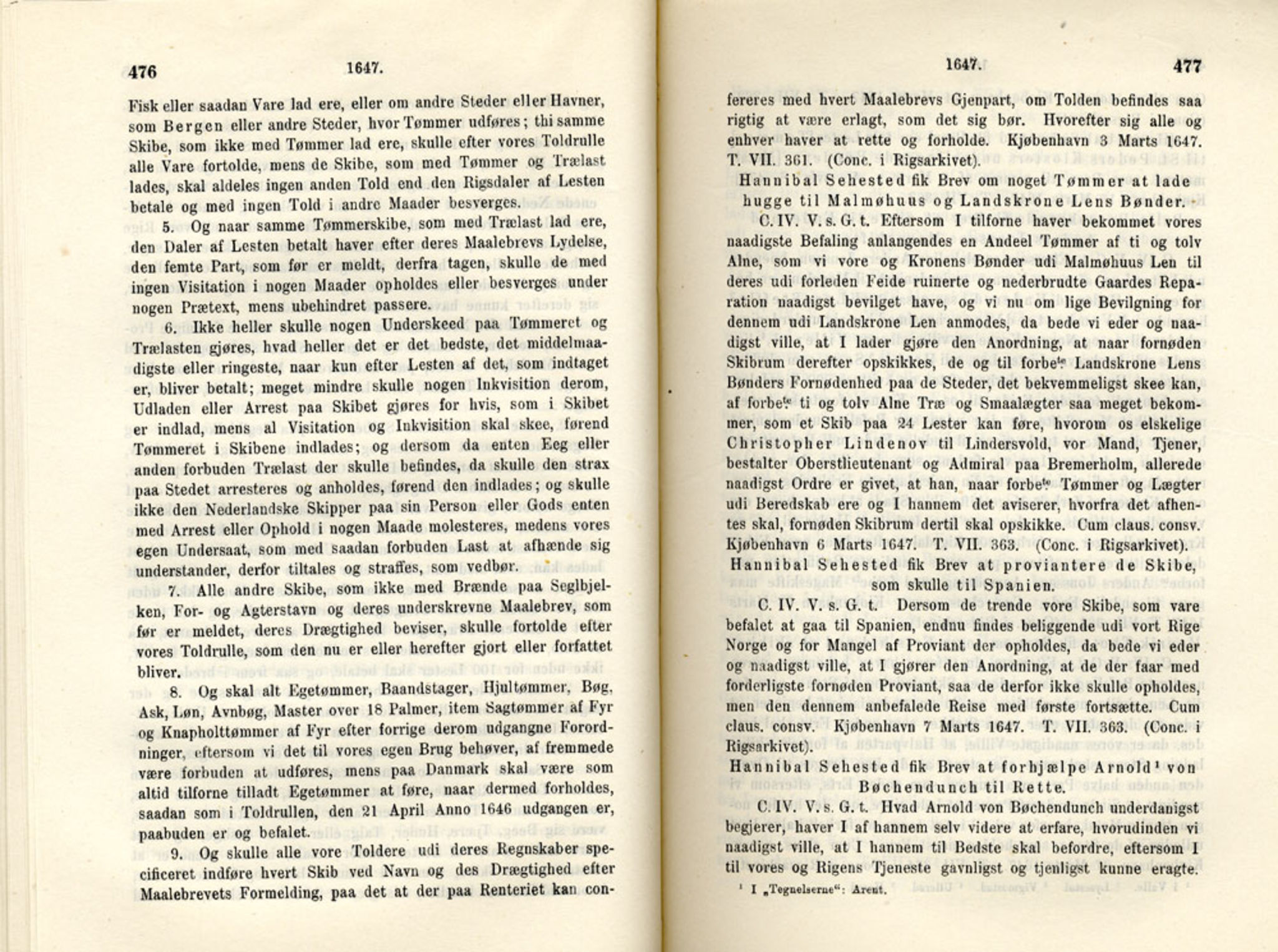 Publikasjoner utgitt av Det Norske Historiske Kildeskriftfond, PUBL/-/-/-: Norske Rigs-Registranter, bind 8, 1641-1648, p. 476-477