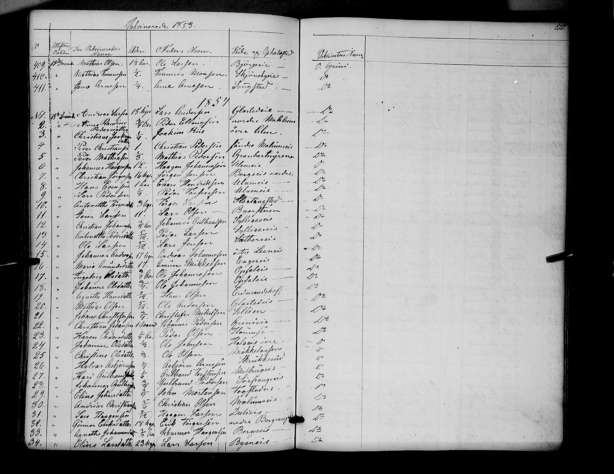 Ringsaker prestekontor, SAH/PREST-014/K/Ka/L0009: Parish register (official) no. 9, 1850-1860, p. 527