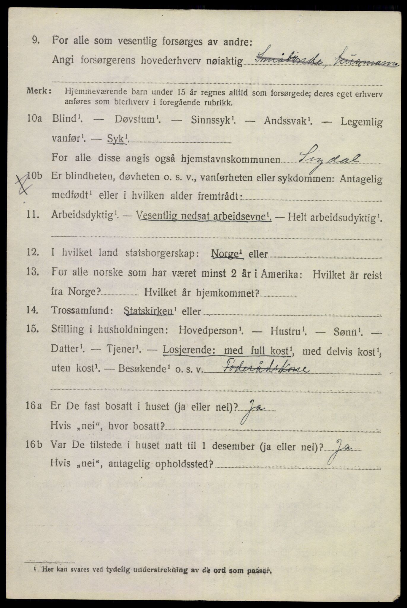 SAKO, 1920 census for Sigdal, 1920, p. 7641