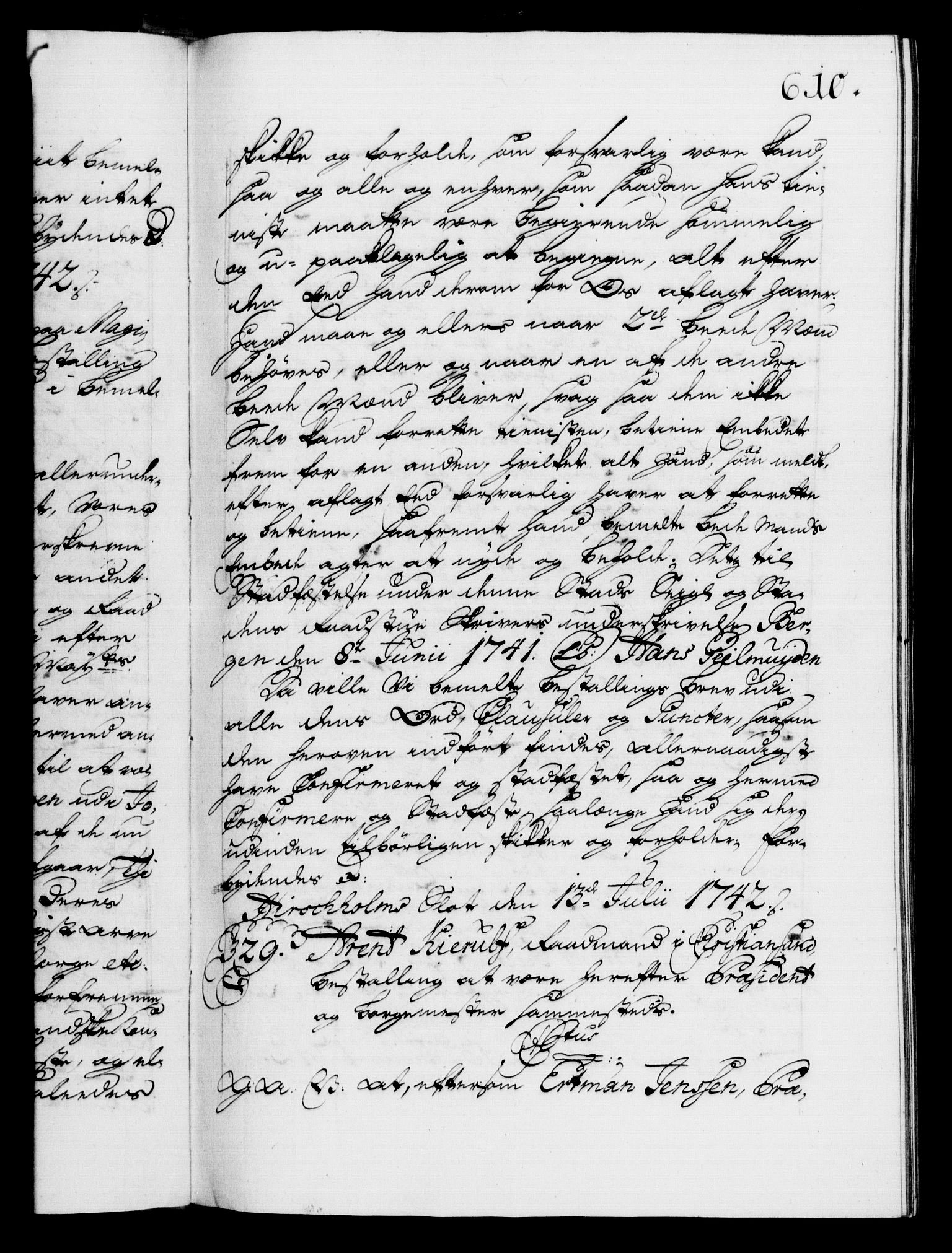 Danske Kanselli 1572-1799, AV/RA-EA-3023/F/Fc/Fca/Fcaa/L0032: Norske registre, 1741-1742, p. 610a