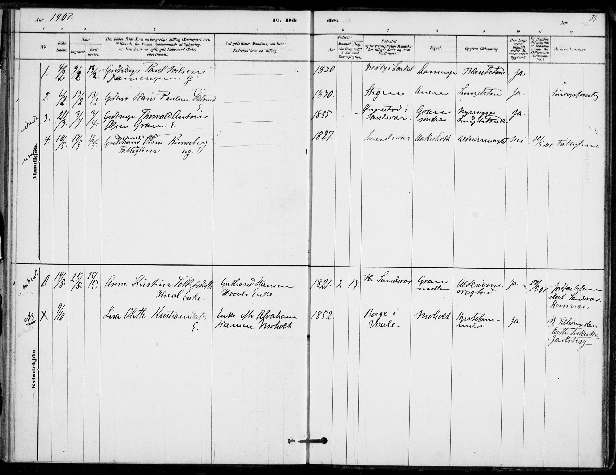 Hof kirkebøker, SAKO/A-64/F/Fb/L0001: Parish register (official) no. II 1, 1878-1907, p. 83