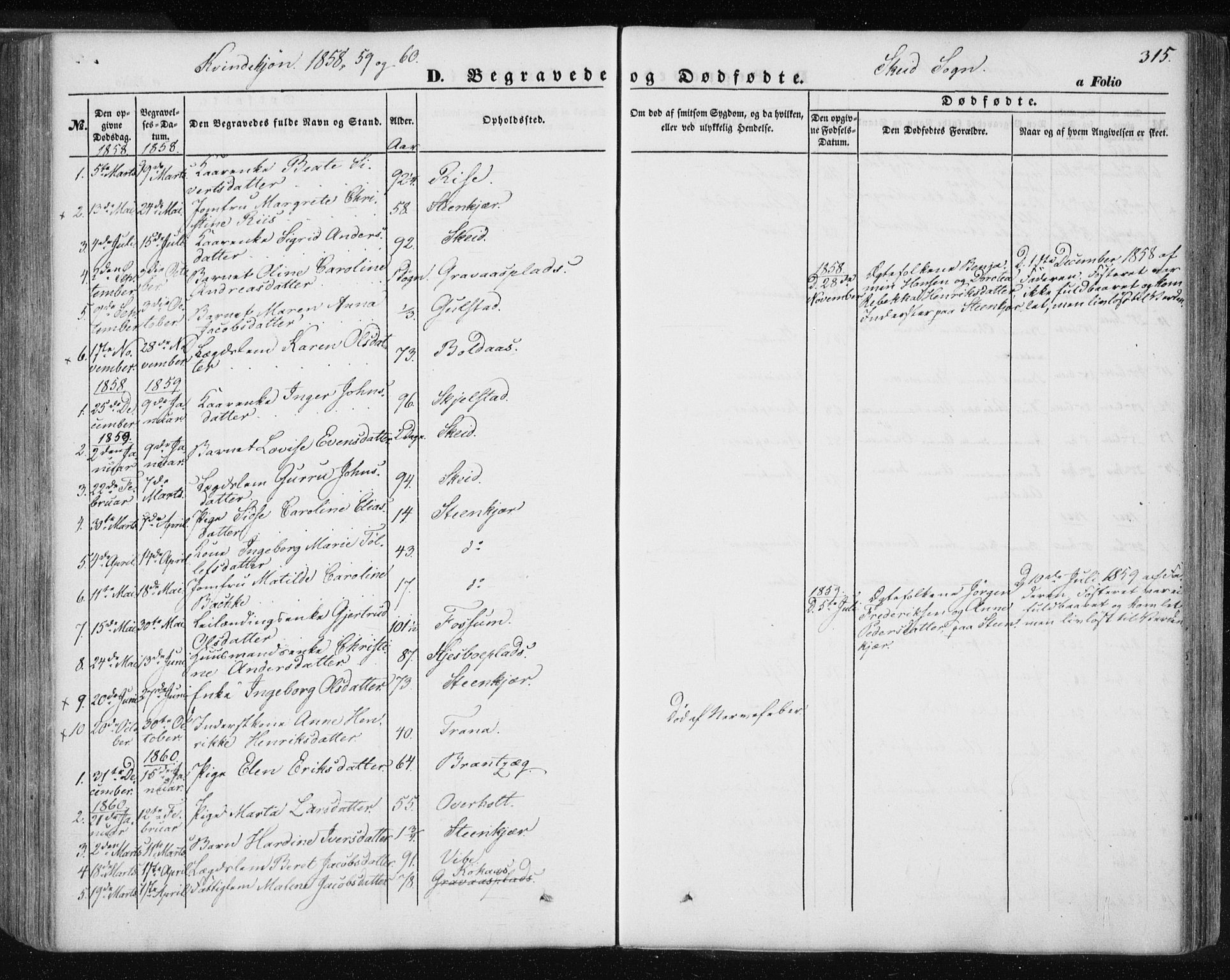 Ministerialprotokoller, klokkerbøker og fødselsregistre - Nord-Trøndelag, SAT/A-1458/735/L0342: Parish register (official) no. 735A07 /2, 1849-1862, p. 315