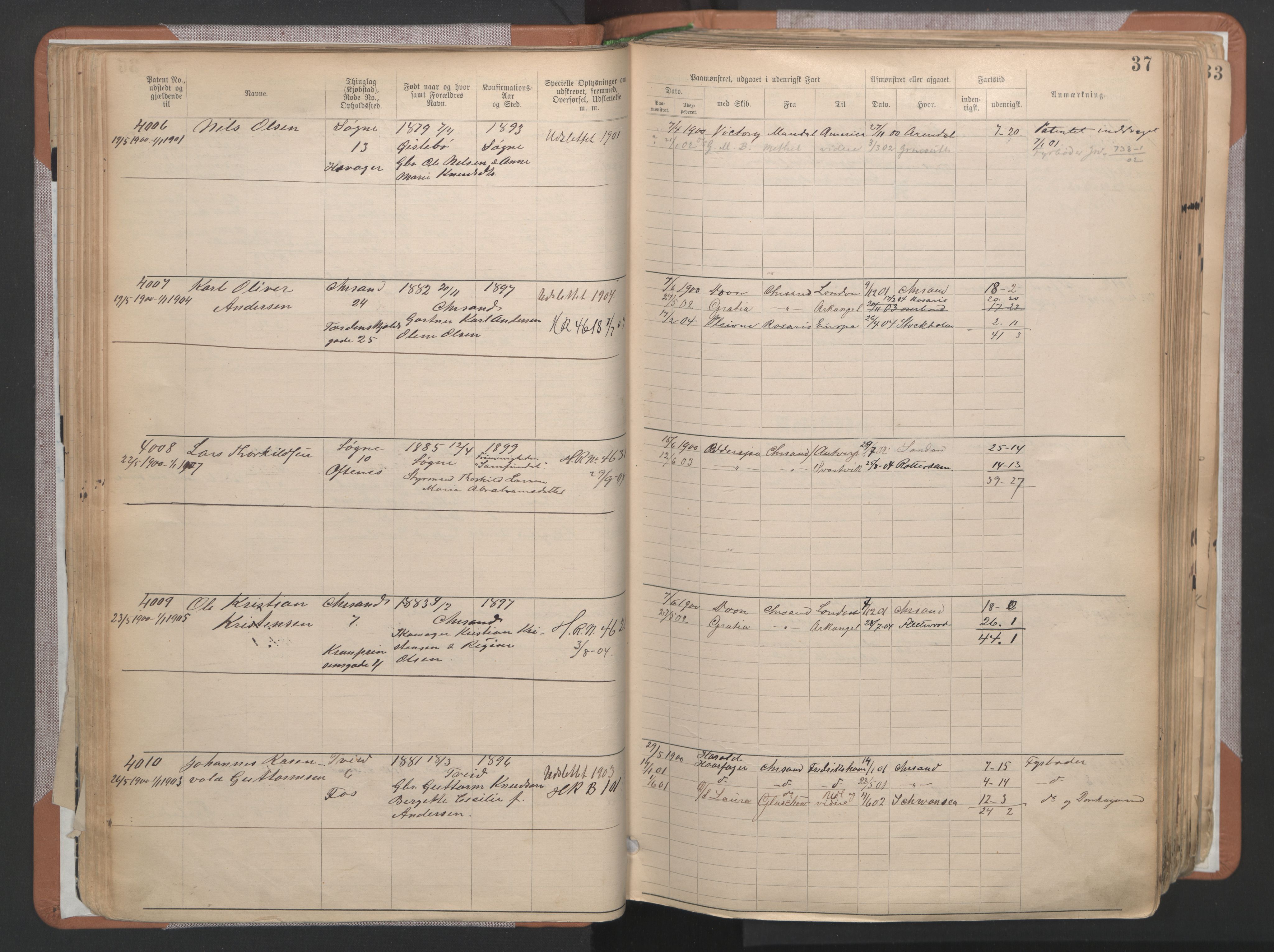 Kristiansand mønstringskrets, AV/SAK-2031-0015/F/Fa/L0007: Annotasjonsrulle nr 3831-6645, I-5, 1898-1920, p. 70