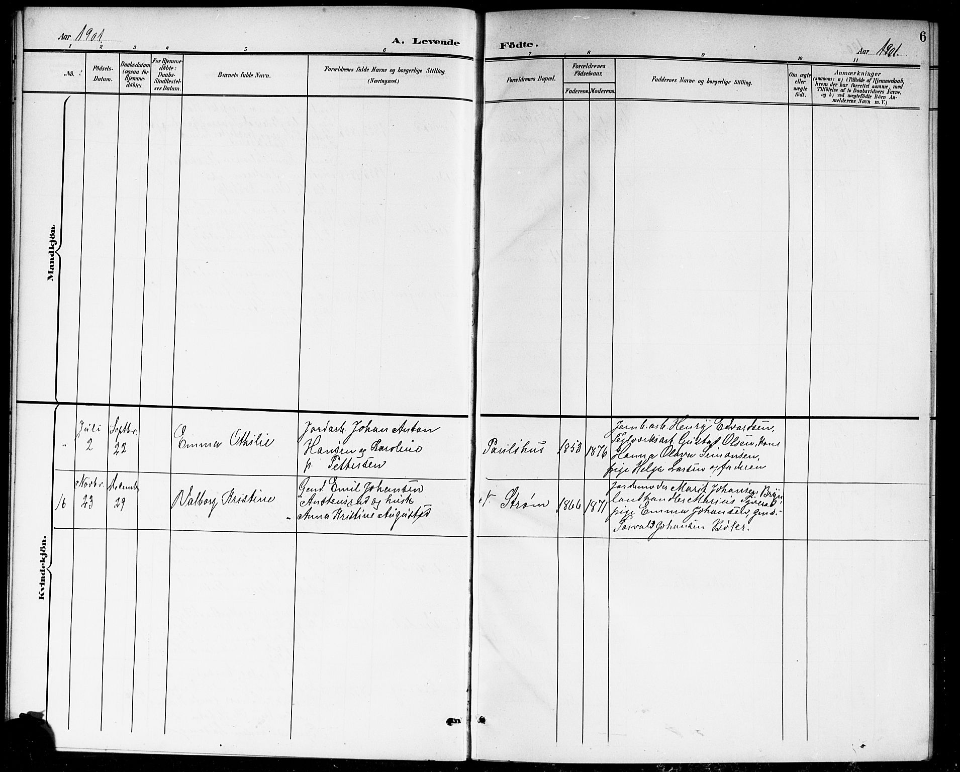 Våler prestekontor Kirkebøker, AV/SAO-A-11083/G/Ga/L0004: Parish register (copy) no. I 4, 1901-1914, p. 6