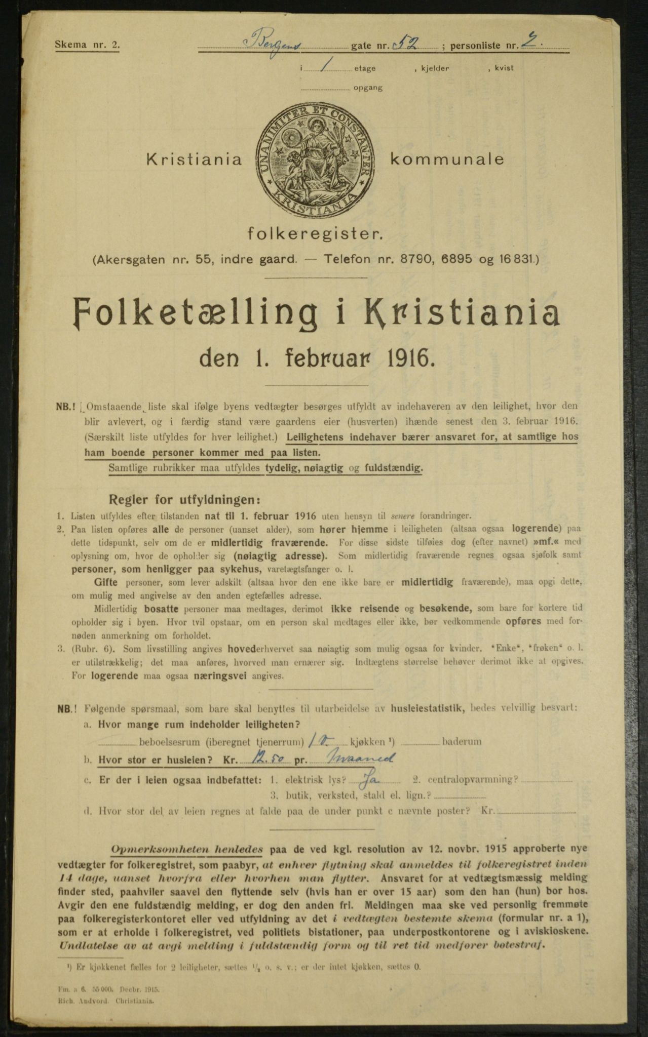 OBA, Municipal Census 1916 for Kristiania, 1916, p. 4061