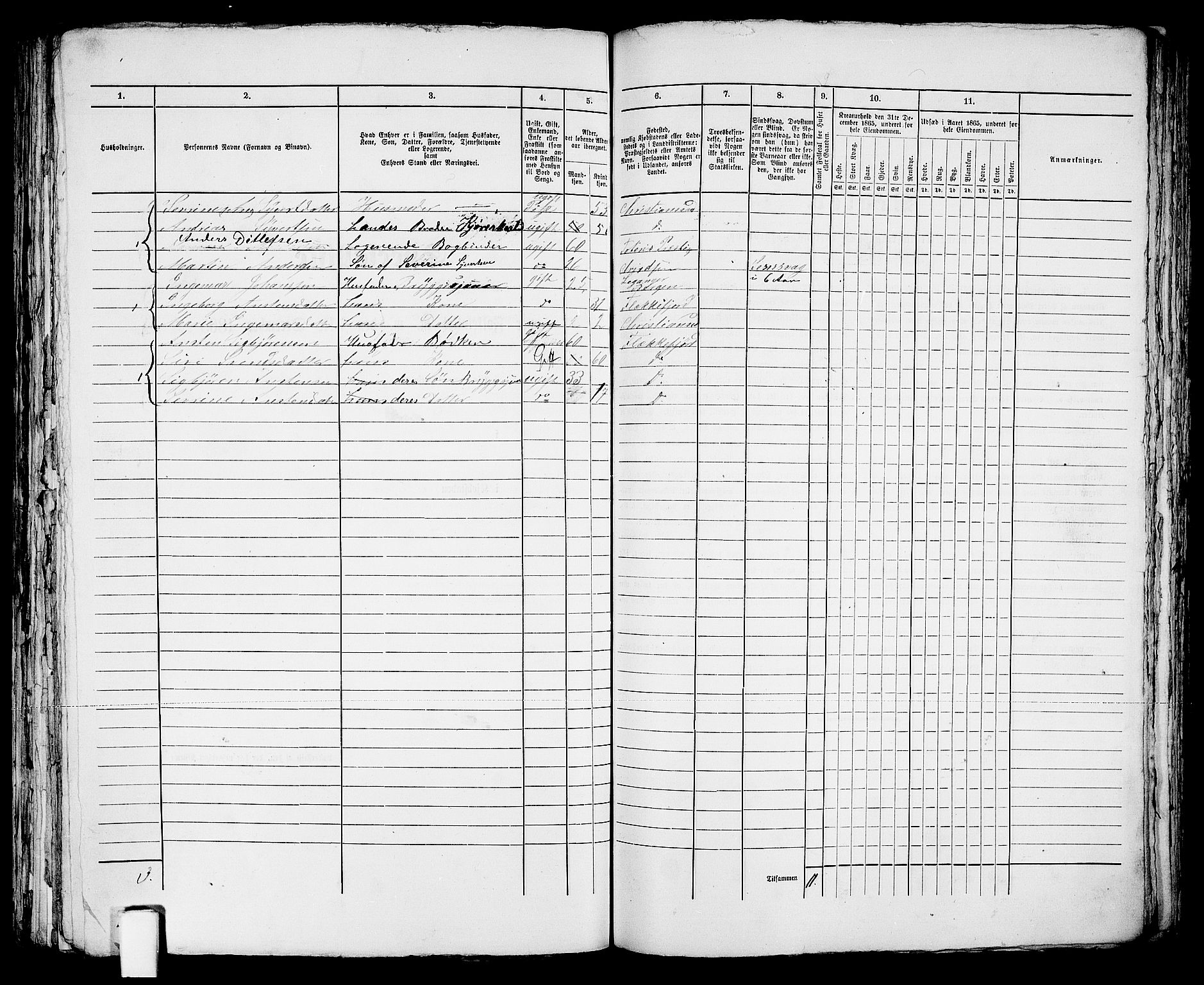 RA, 1865 census for Kristiansand, 1865, p. 1306