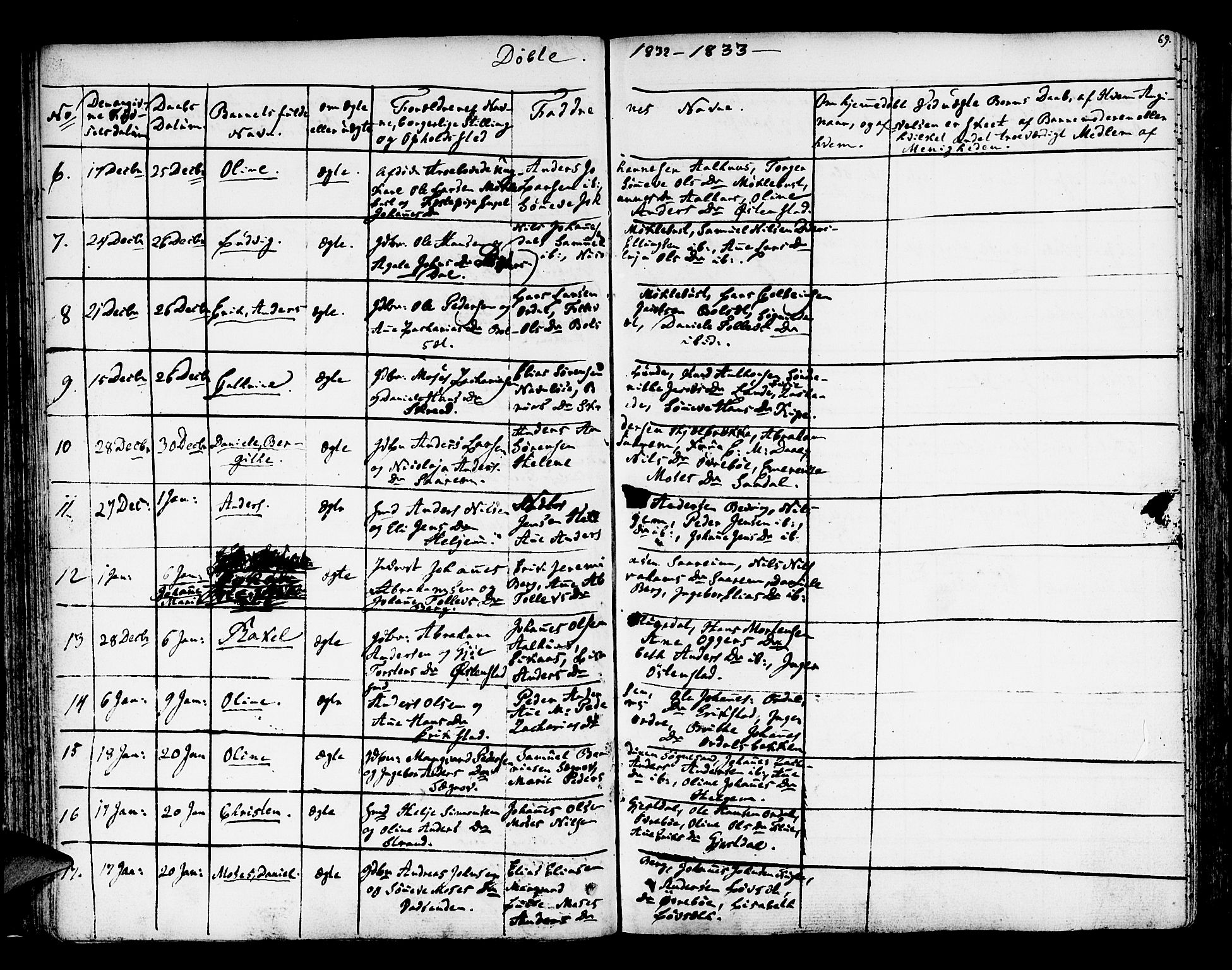 Jølster sokneprestembete, AV/SAB-A-80701/H/Haa/Haaa/L0008: Parish register (official) no. A 8, 1821-1833, p. 69