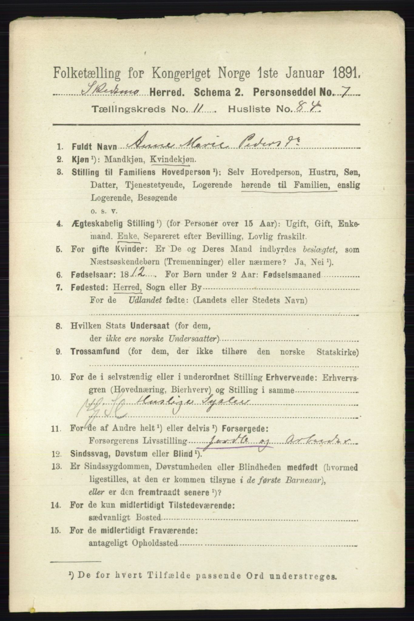 RA, 1891 census for 0231 Skedsmo, 1891, p. 6686