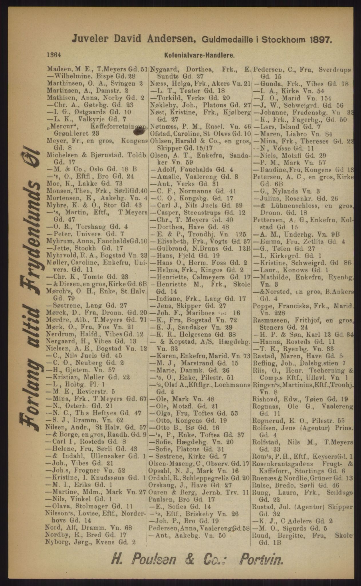 Kristiania/Oslo adressebok, PUBL/-, 1903, p. 1364