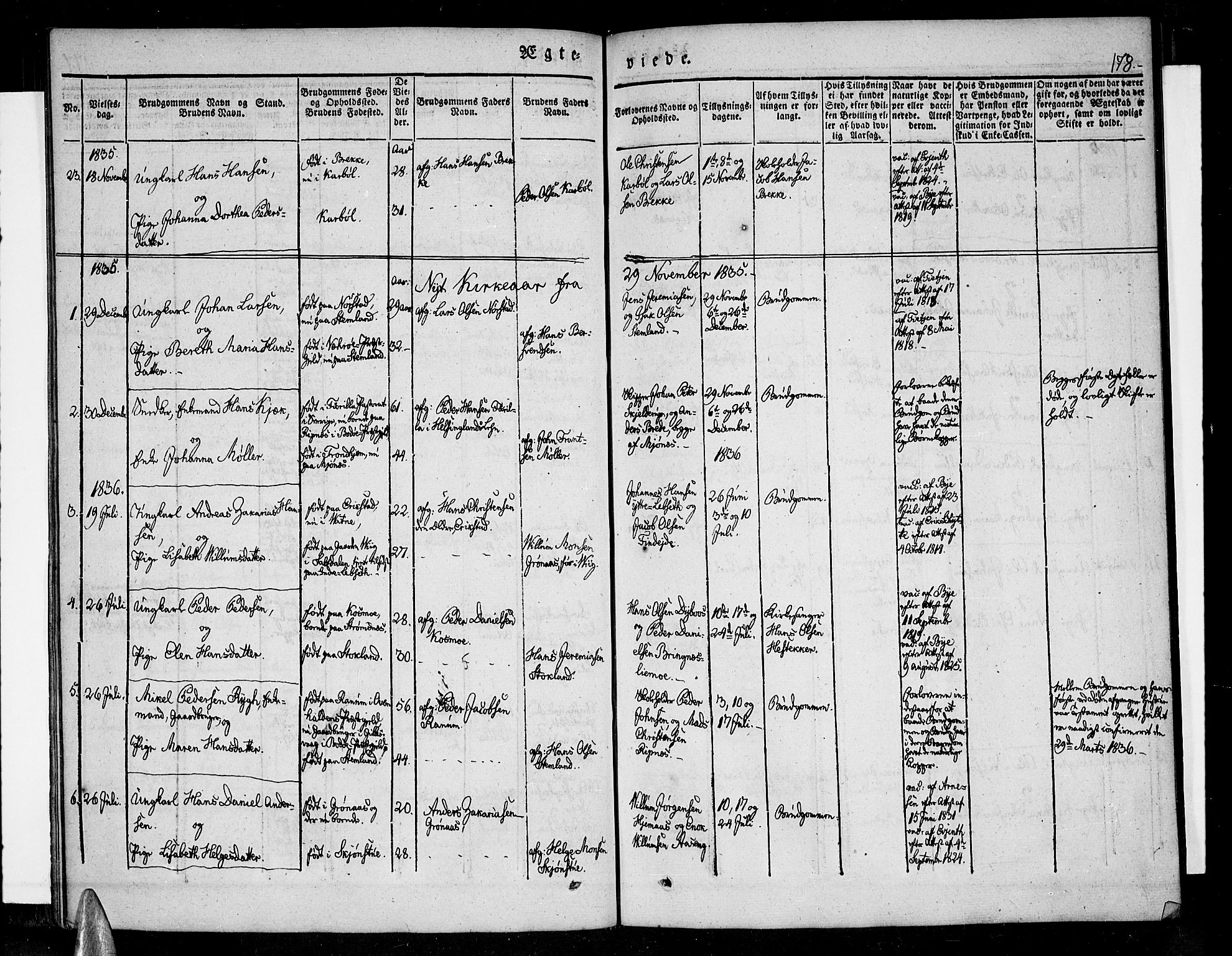 Ministerialprotokoller, klokkerbøker og fødselsregistre - Nordland, AV/SAT-A-1459/852/L0737: Parish register (official) no. 852A07, 1833-1849, p. 178