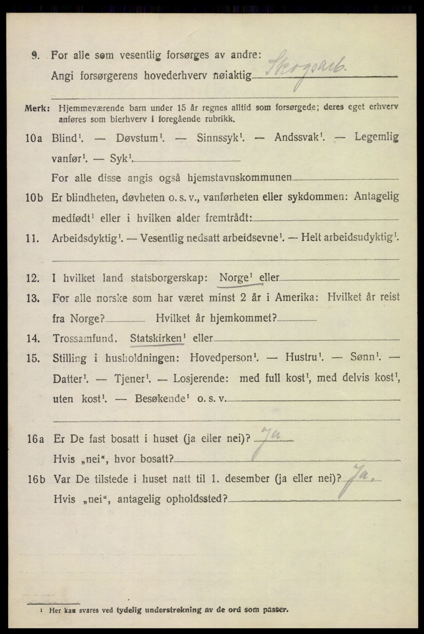 SAH, 1920 census for Stange, 1920, p. 14598