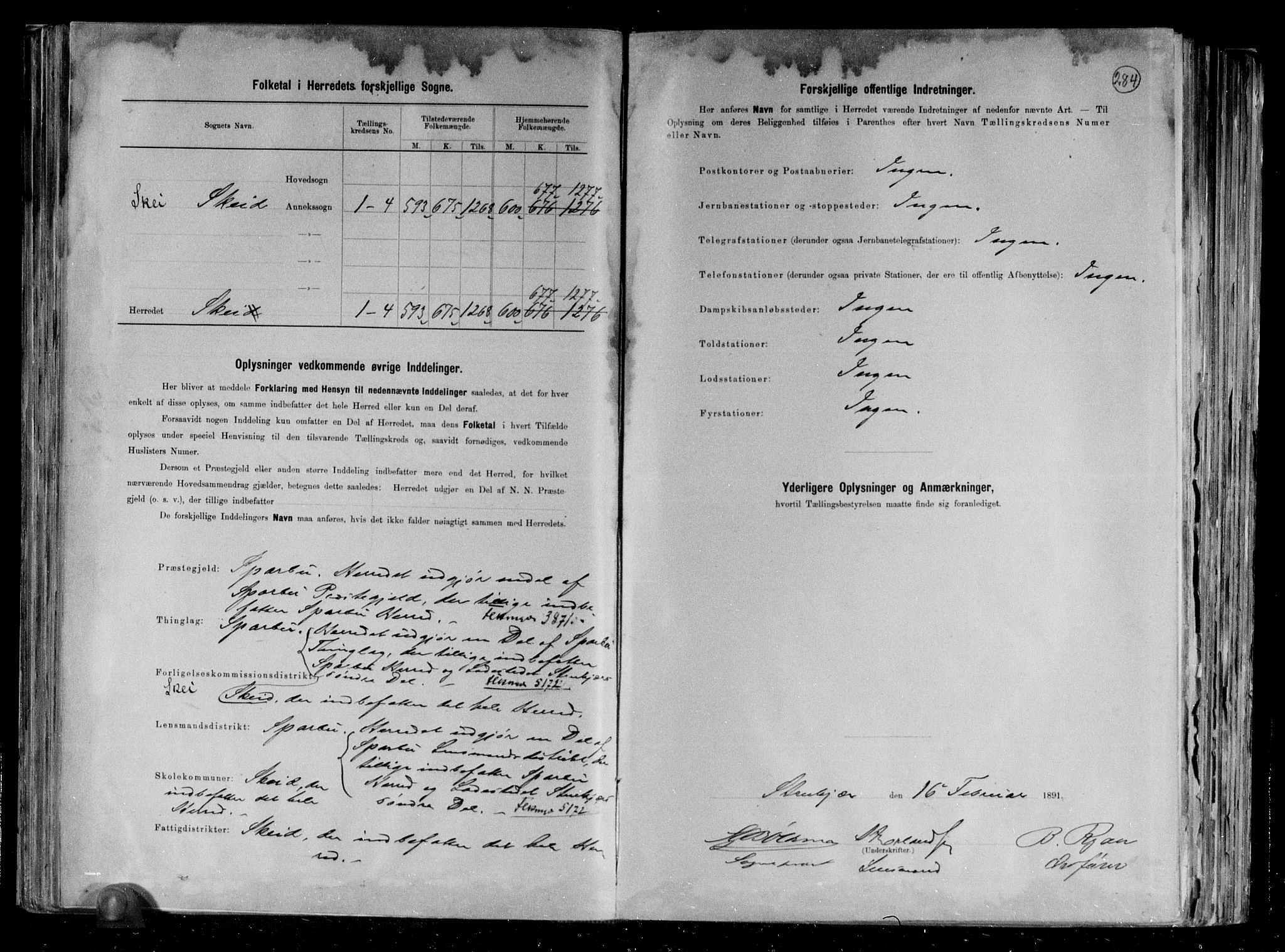 RA, 1891 census for 1732 Skei, 1891, p. 3