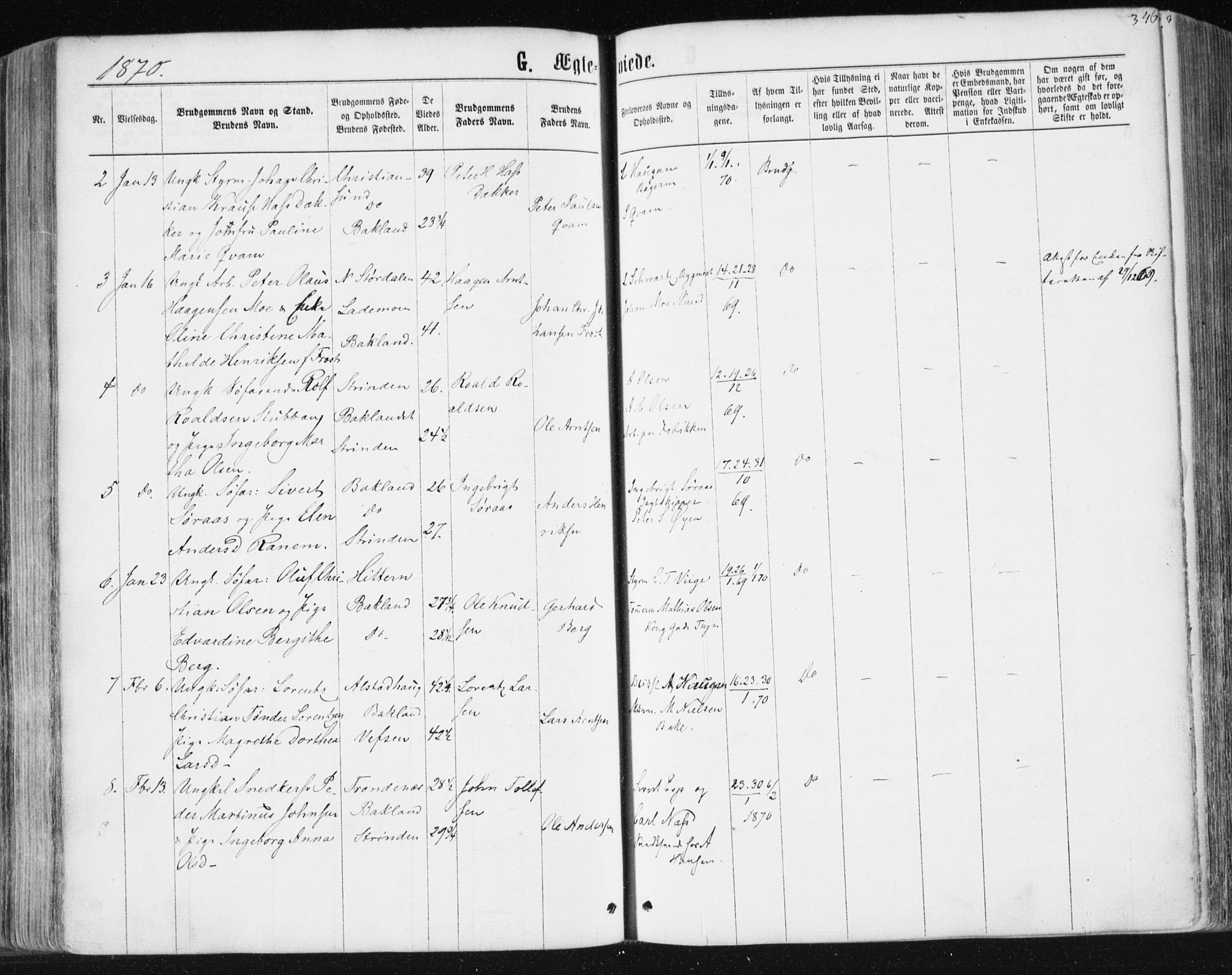 Ministerialprotokoller, klokkerbøker og fødselsregistre - Sør-Trøndelag, SAT/A-1456/604/L0186: Parish register (official) no. 604A07, 1866-1877, p. 346