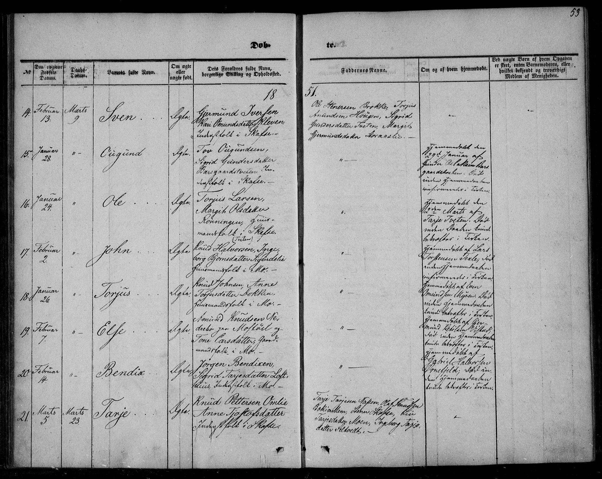 Mo kirkebøker, AV/SAKO-A-286/F/Fa/L0005: Parish register (official) no. I 5, 1844-1864, p. 53