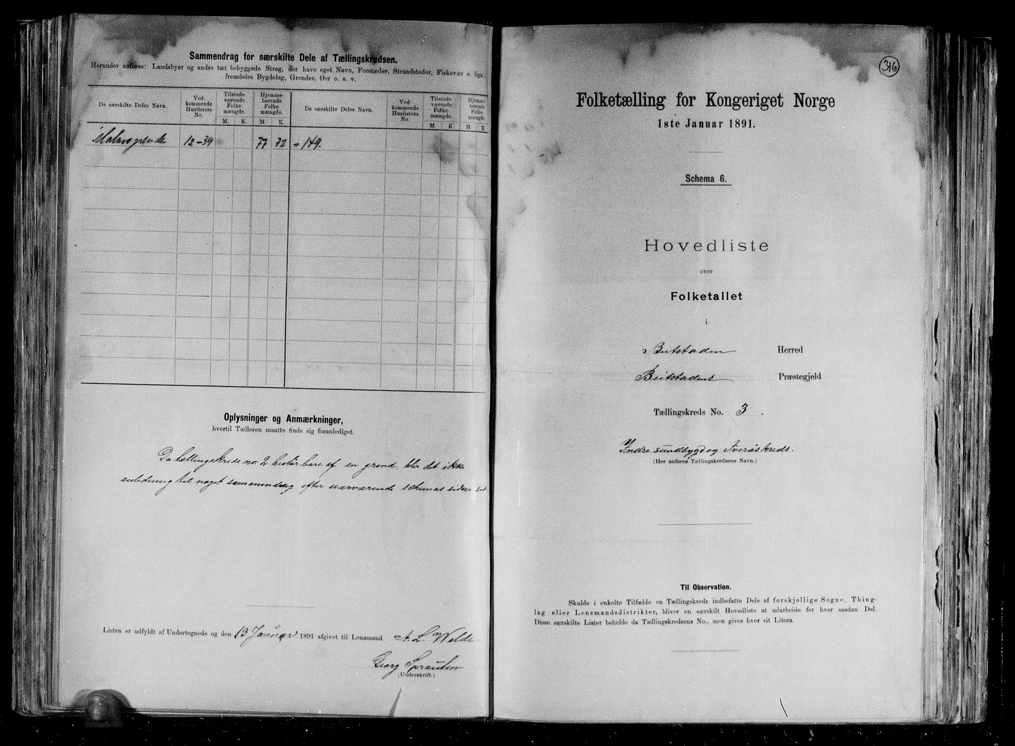 RA, 1891 census for 1727 Beitstad, 1891, p. 13