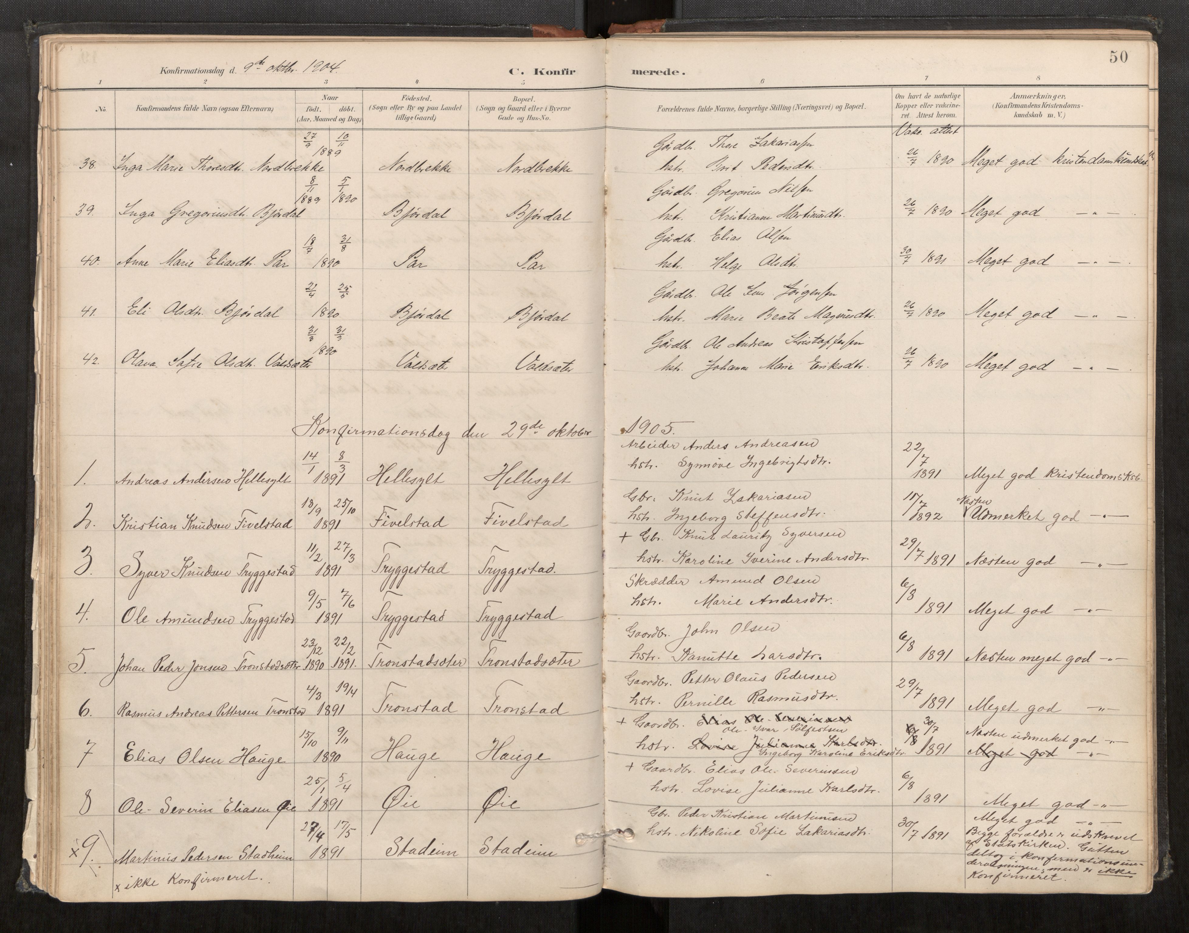 Sunnylven sokneprestkontor, SAT/A-1007: Parish register (official) no. 517A09, 1887-1910, p. 50
