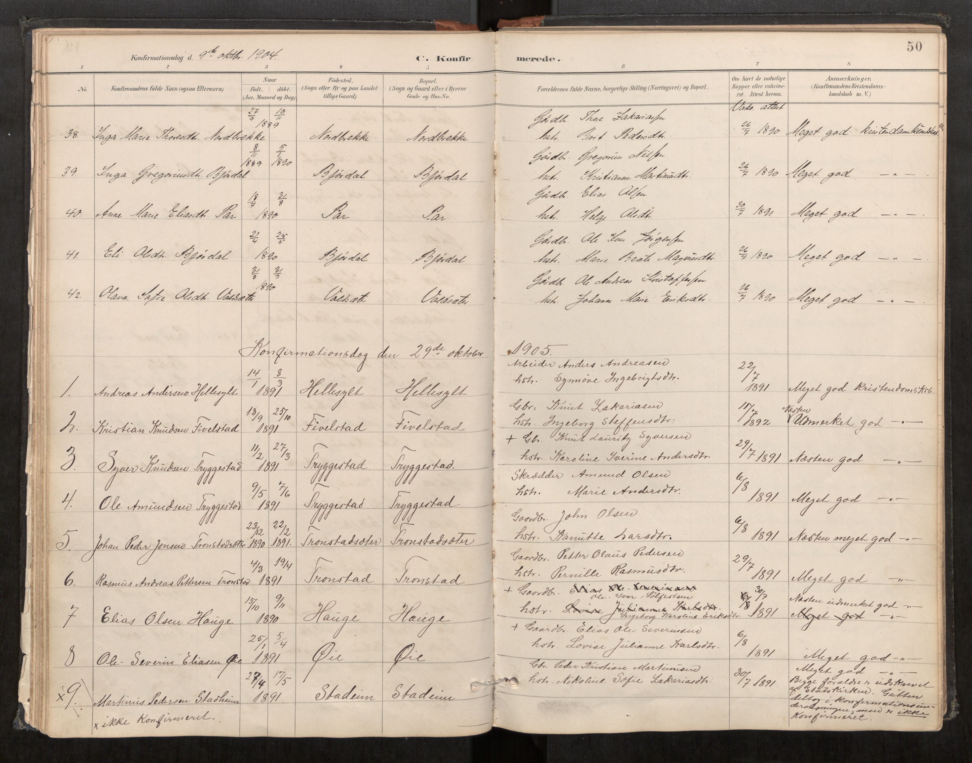 Sunnylven sokneprestkontor, AV/SAT-A-1007: Parish register (official) no. 517A09, 1887-1910, p. 50