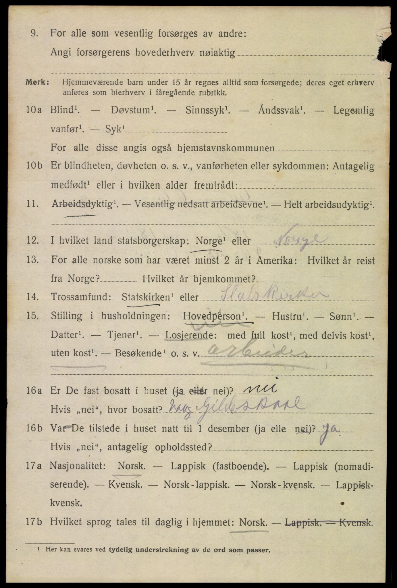 SAT, 1920 census for Bodø, 1920, p. 13320