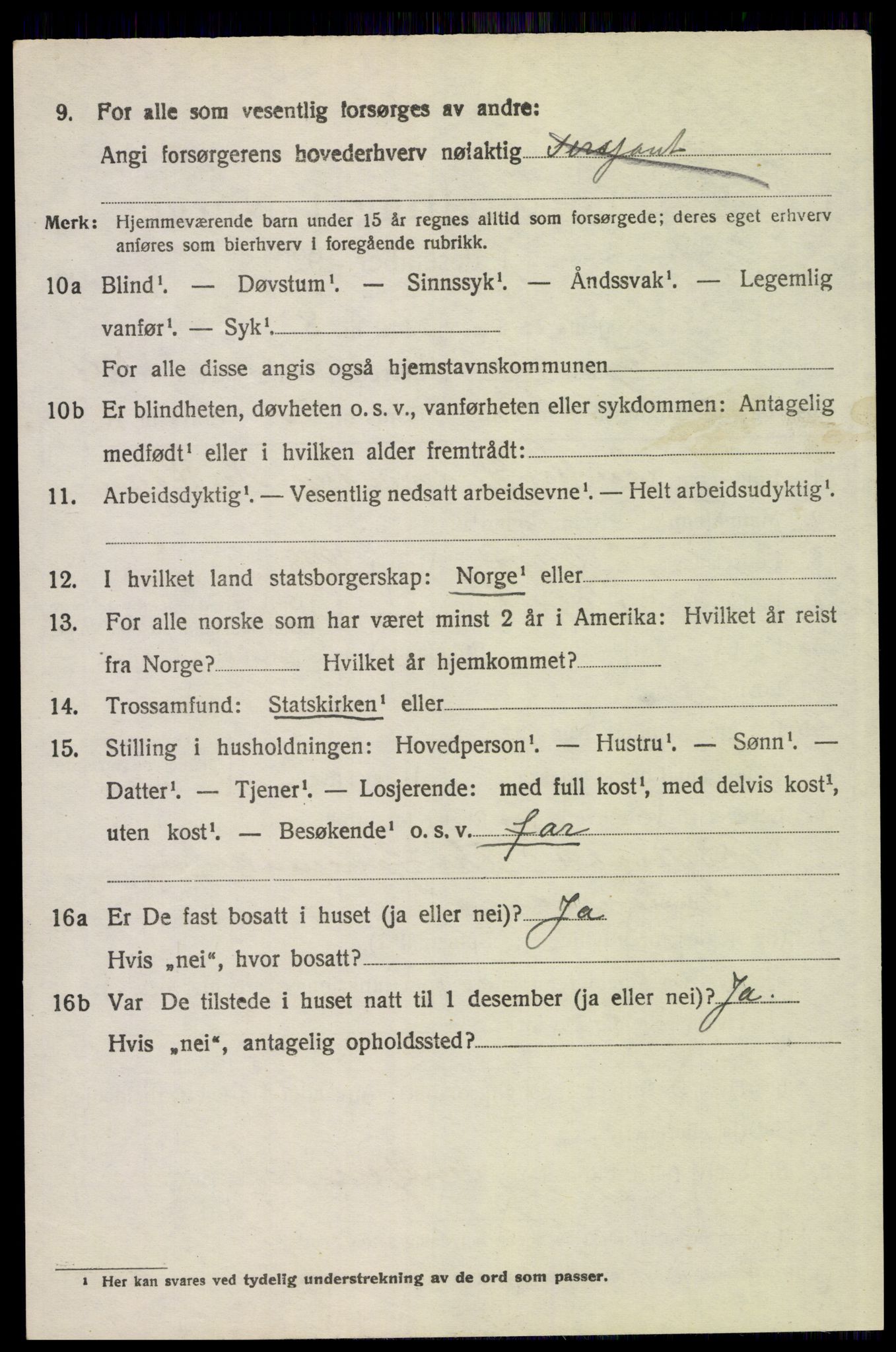 SAH, 1920 census for Trysil, 1920, p. 15540