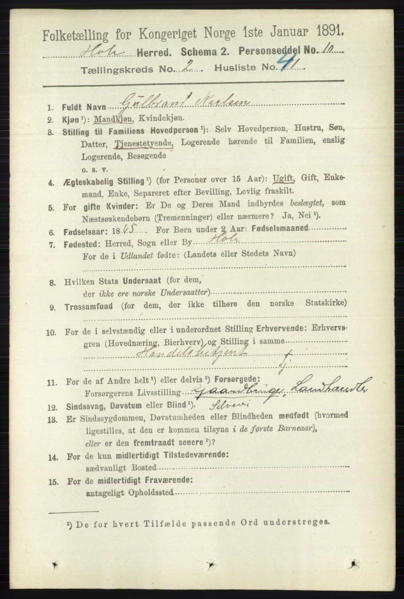 RA, 1891 census for 0612 Hole, 1891, p. 935