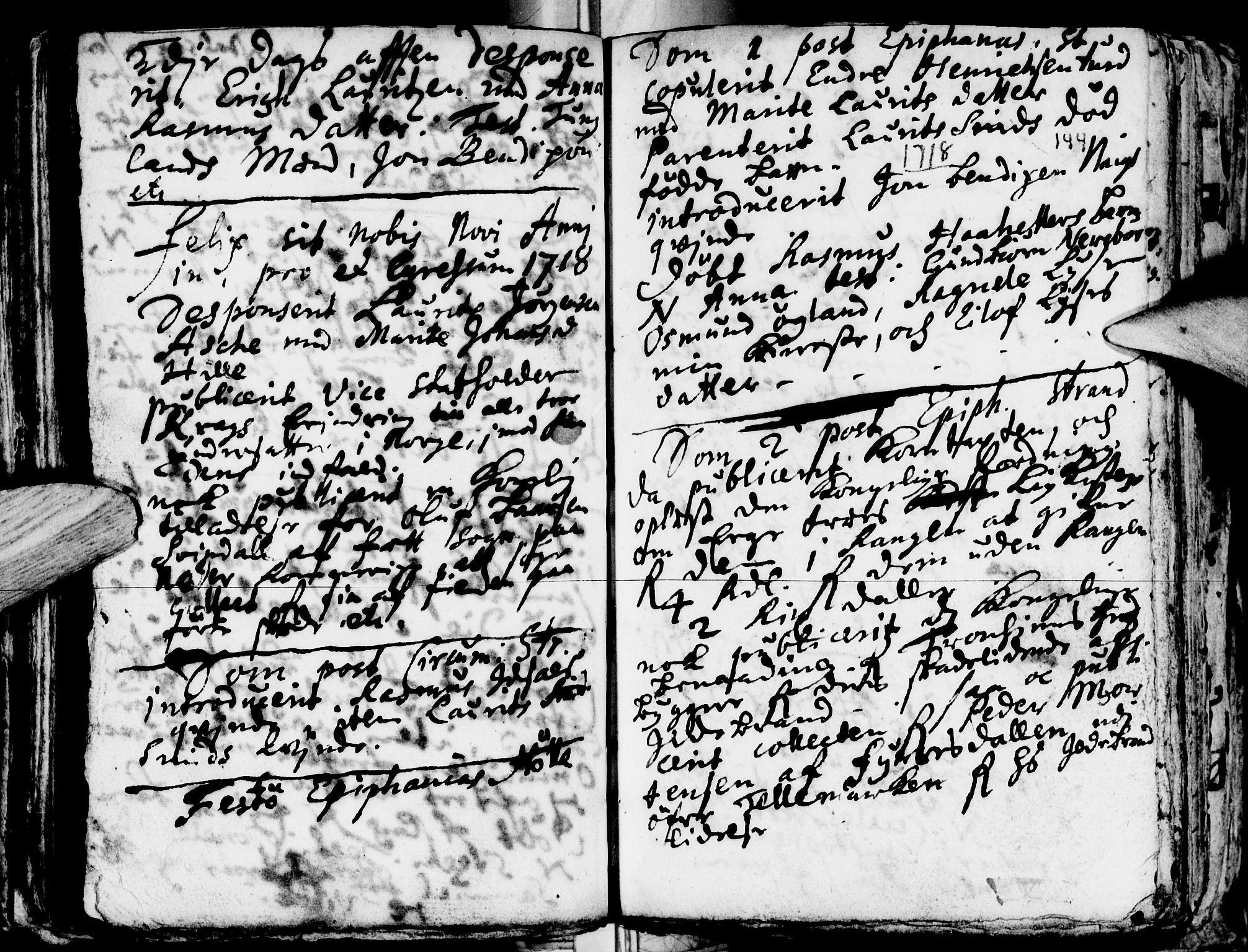 Strand sokneprestkontor, SAST/A-101828/H/Ha/Haa/L0001: Parish register (official) no. A 1, 1702-1745, p. 144