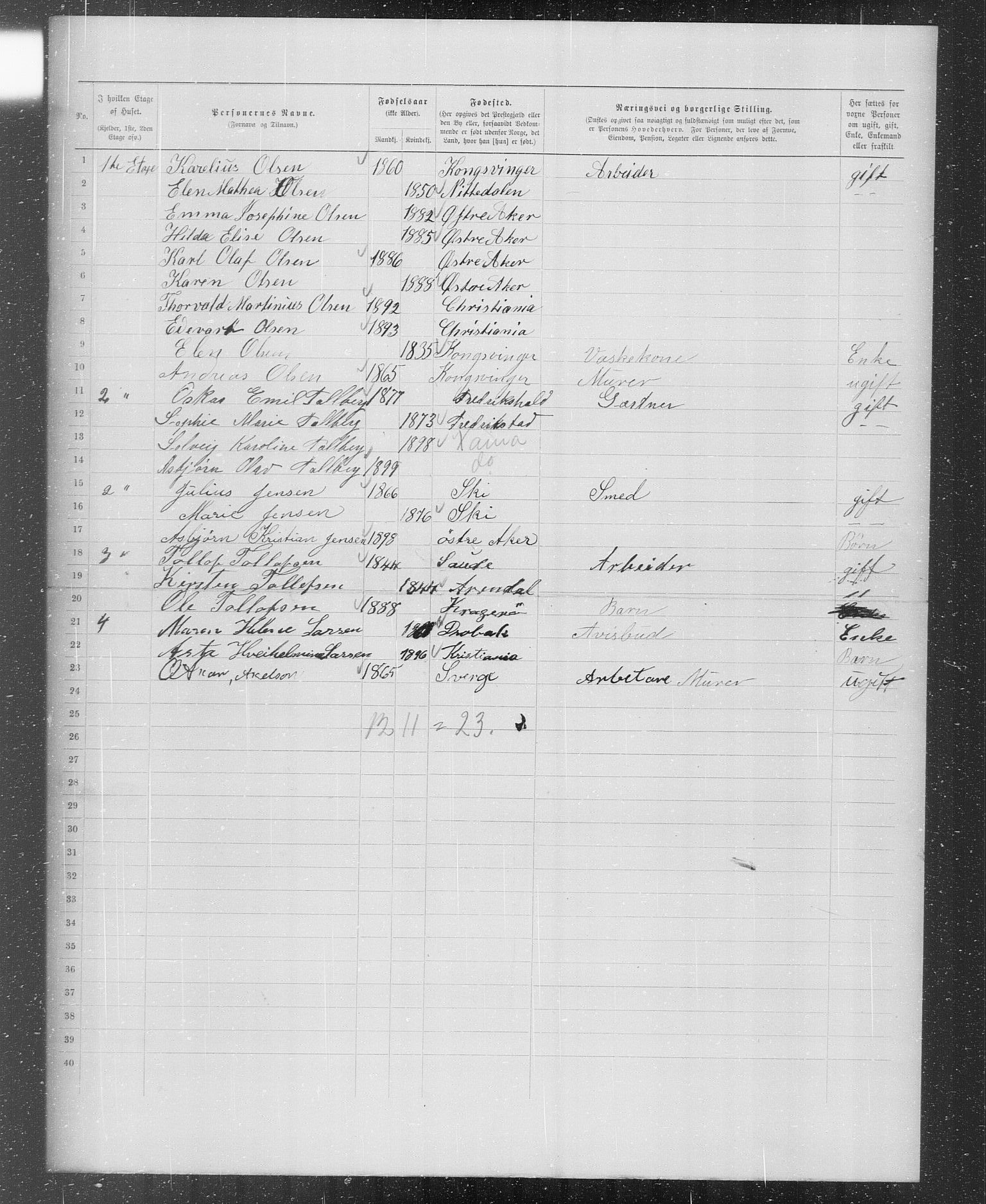 OBA, Municipal Census 1899 for Kristiania, 1899, p. 732