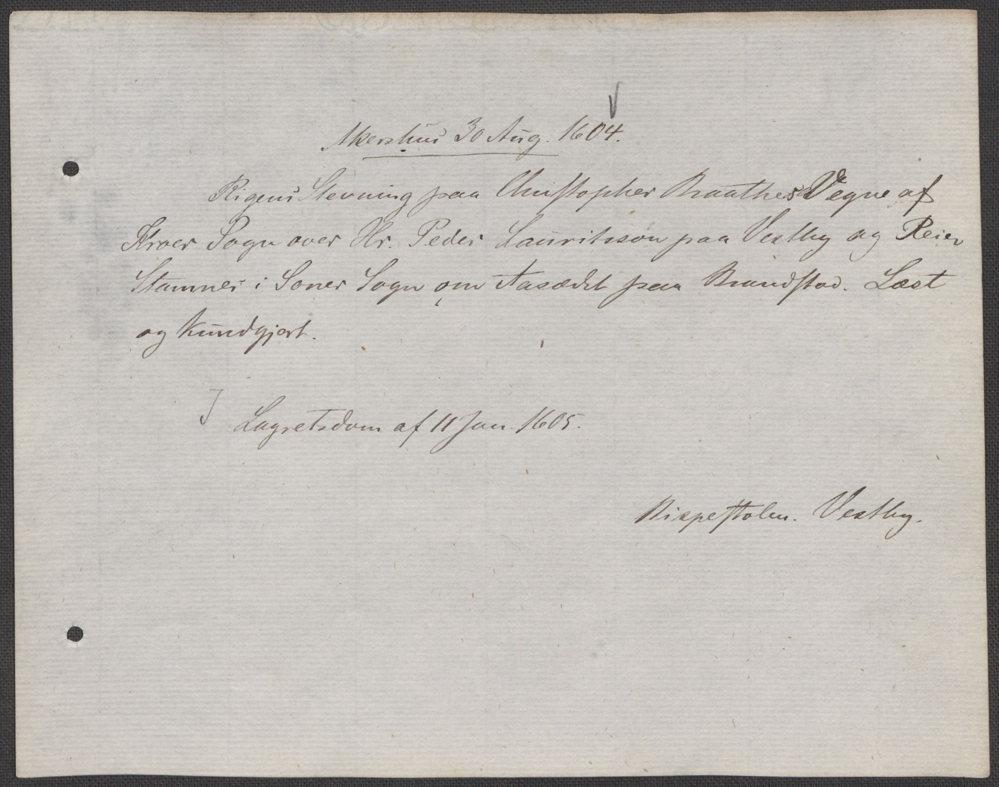 Riksarkivets diplomsamling, AV/RA-EA-5965/F15/L0006: Prestearkiv - Akershus, 1593-1865, p. 148