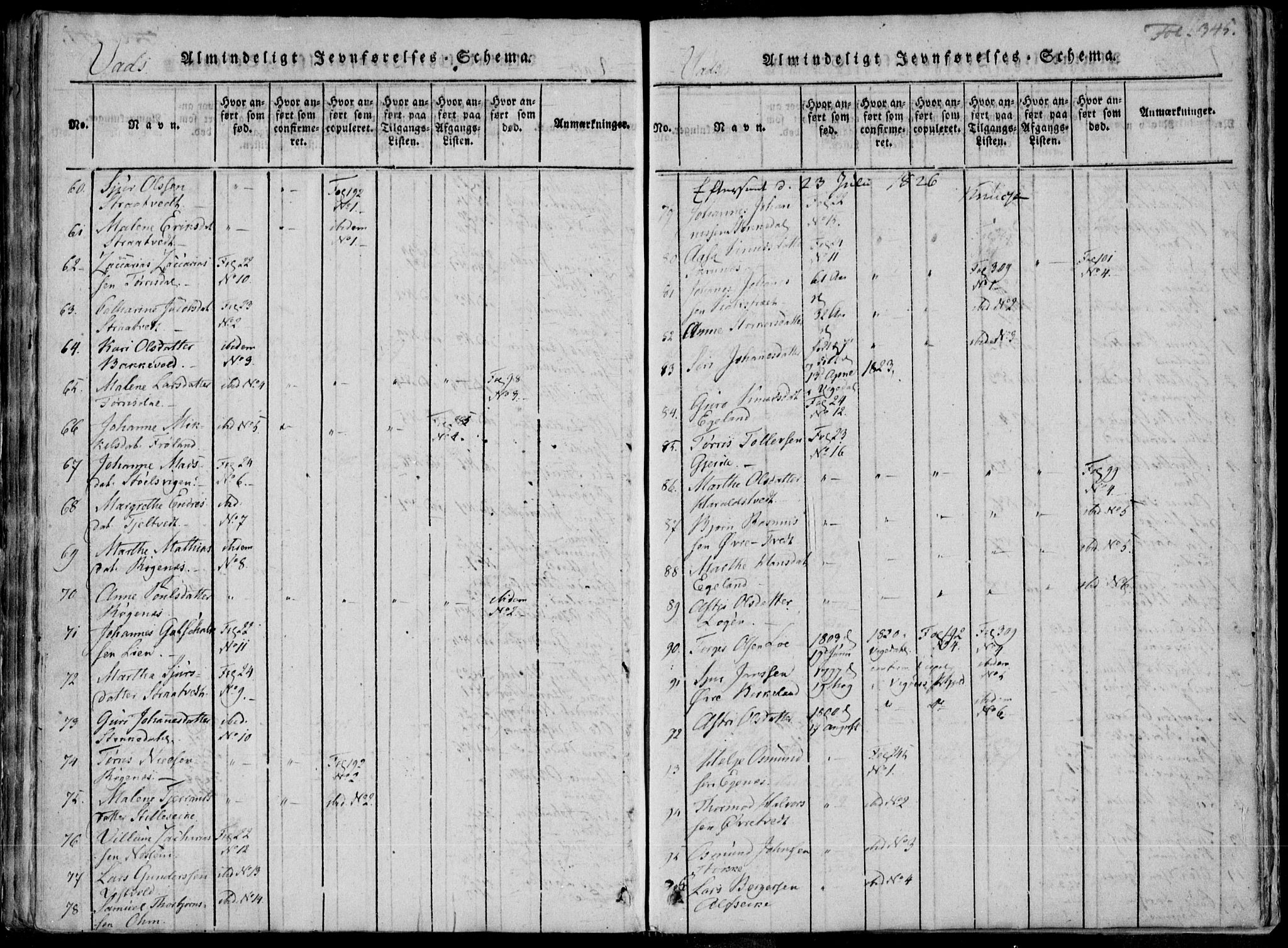 Skjold sokneprestkontor, AV/SAST-A-101847/H/Ha/Haa/L0004: Parish register (official) no. A 4 /2, 1815-1830, p. 345