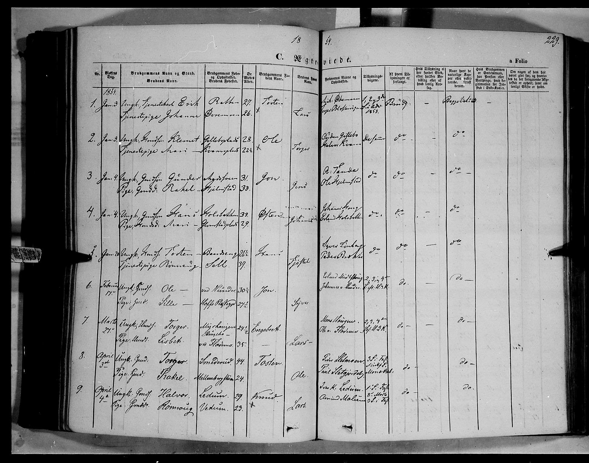 Øyer prestekontor, SAH/PREST-084/H/Ha/Haa/L0005: Parish register (official) no. 5, 1842-1857, p. 229