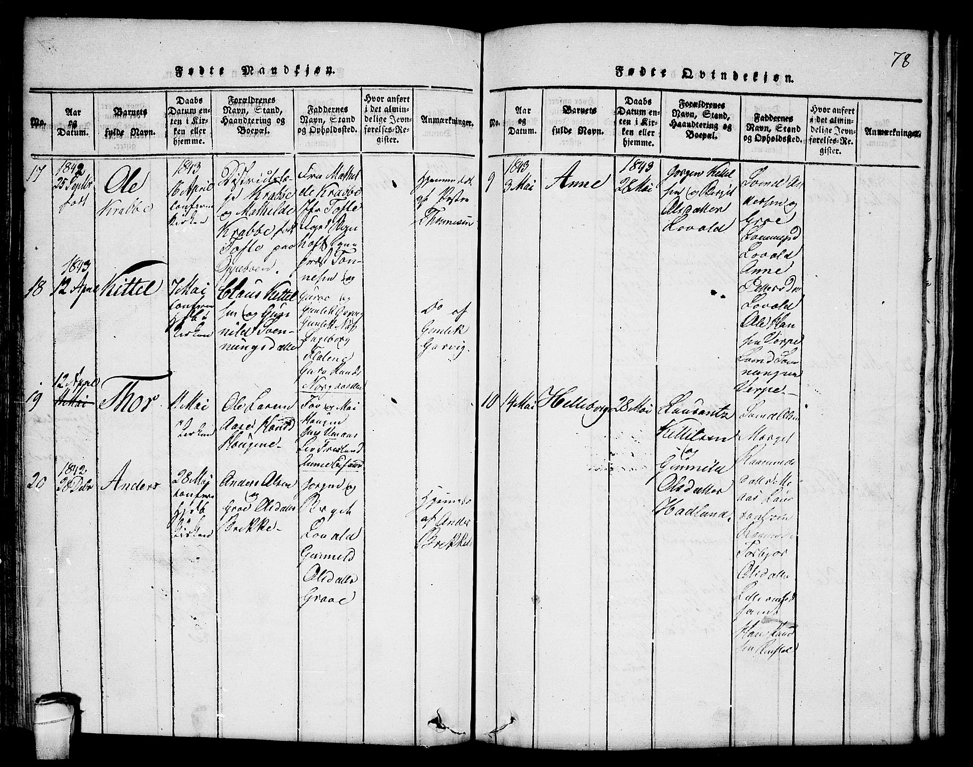 Seljord kirkebøker, AV/SAKO-A-20/F/Fc/L0001: Parish register (official) no. III 1, 1815-1831, p. 78