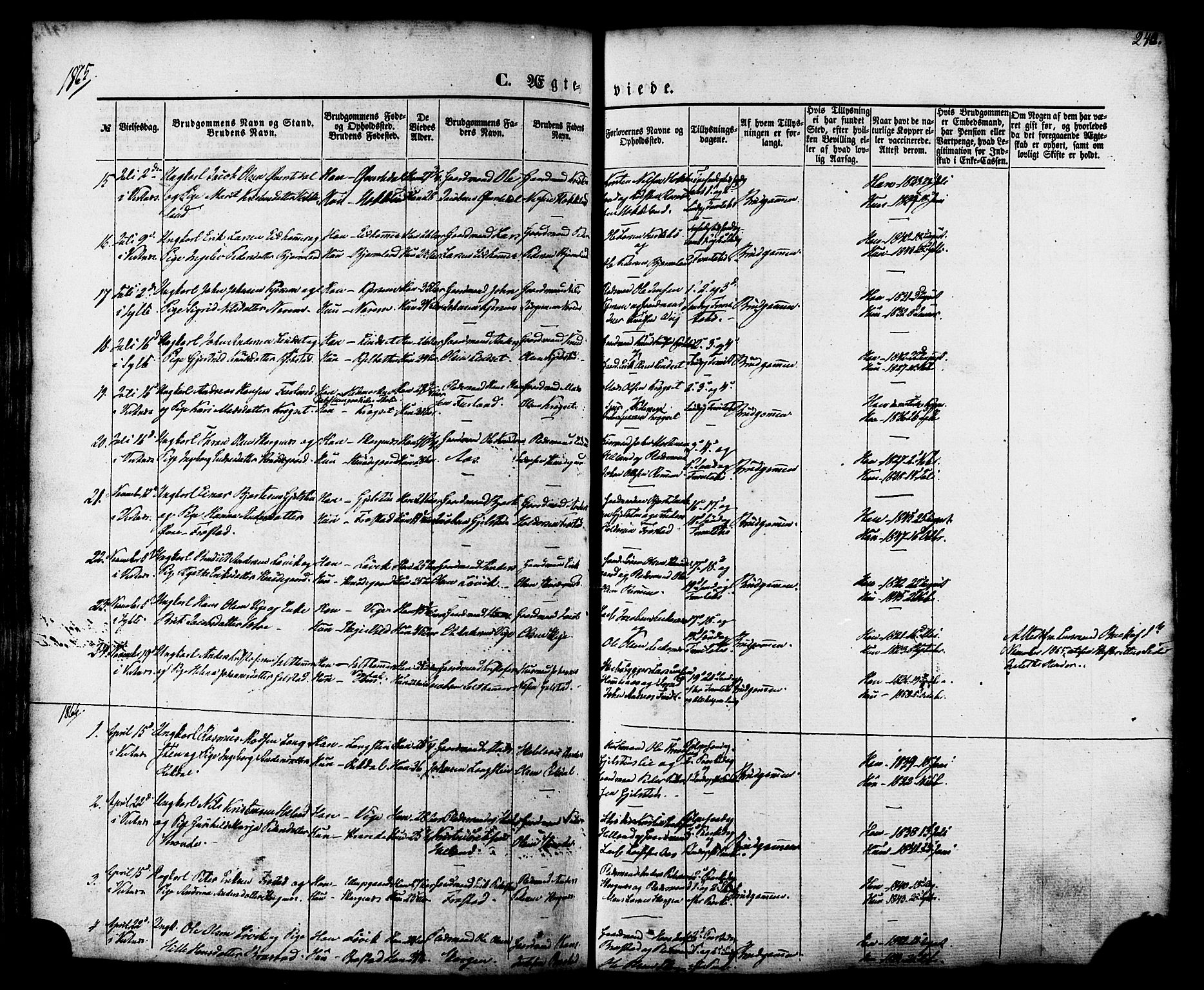 Ministerialprotokoller, klokkerbøker og fødselsregistre - Møre og Romsdal, SAT/A-1454/539/L0529: Parish register (official) no. 539A02, 1848-1872, p. 242