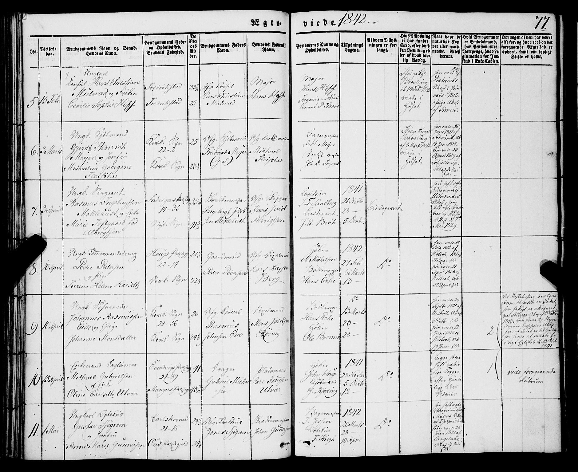 Korskirken sokneprestembete, AV/SAB-A-76101/H/Haa/L0034: Parish register (official) no. D 1, 1832-1852, p. 77