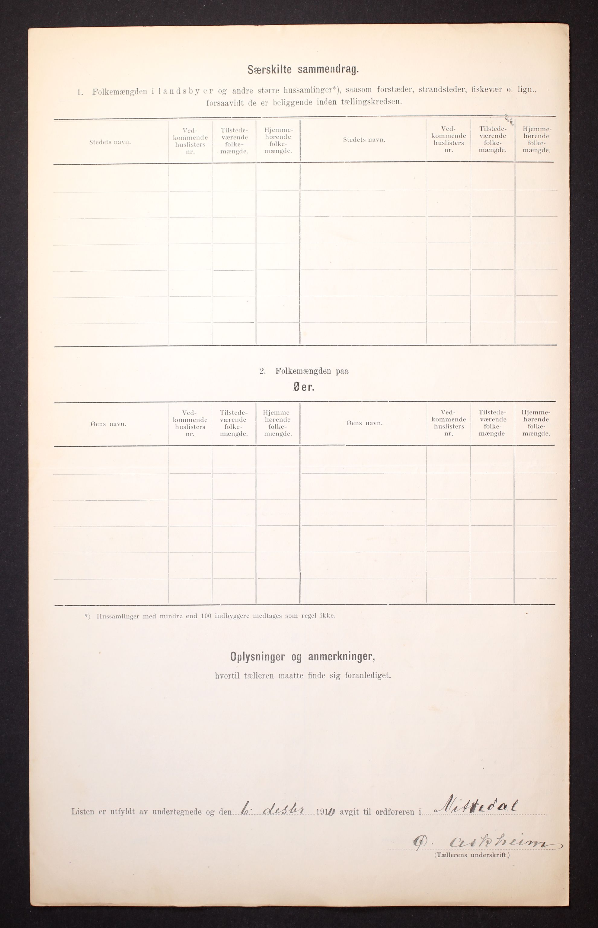 RA, 1910 census for Nittedal, 1910, p. 7