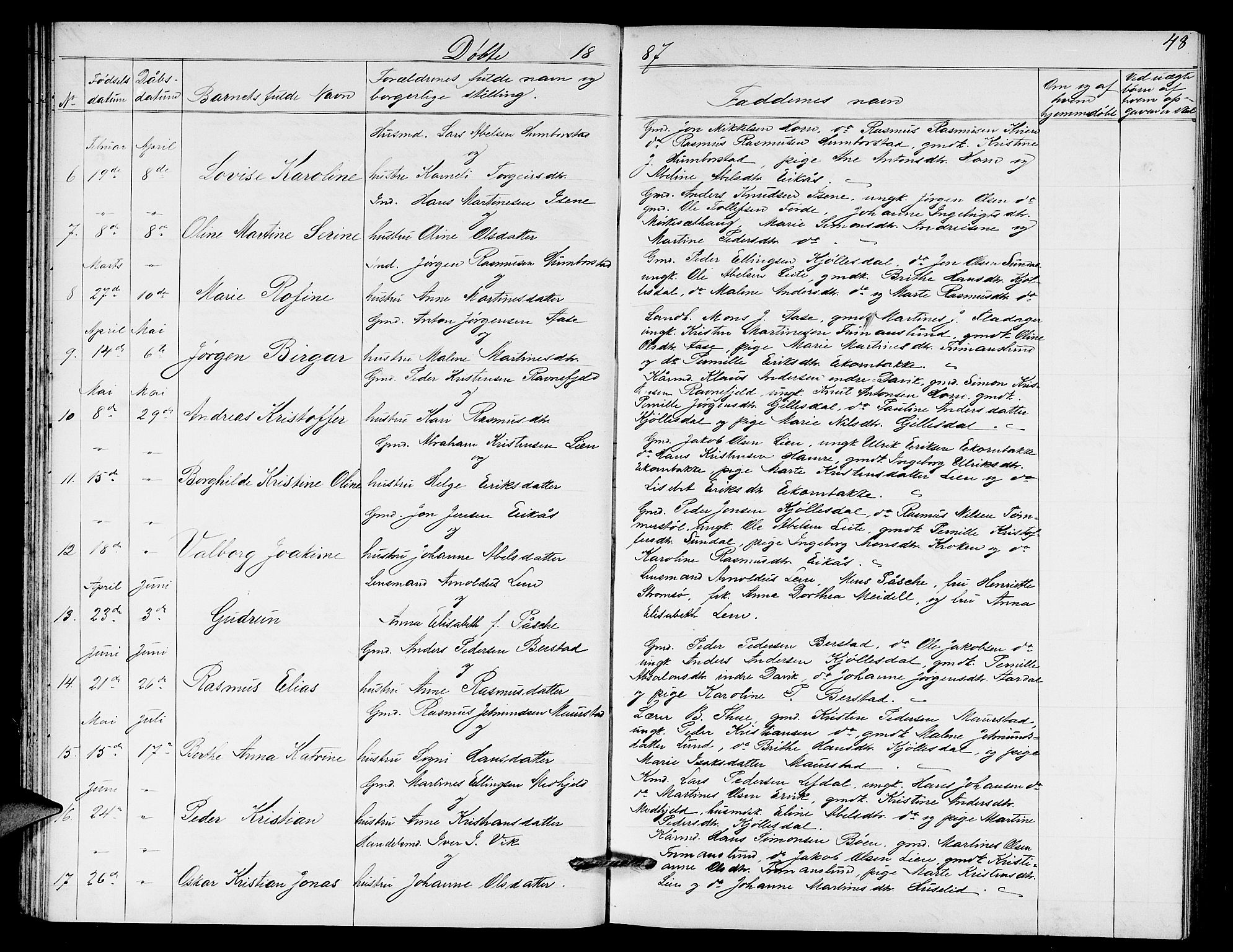 Davik sokneprestembete, AV/SAB-A-79701/H/Hab/Haba/L0001: Parish register (copy) no. A 1, 1866-1889, p. 48