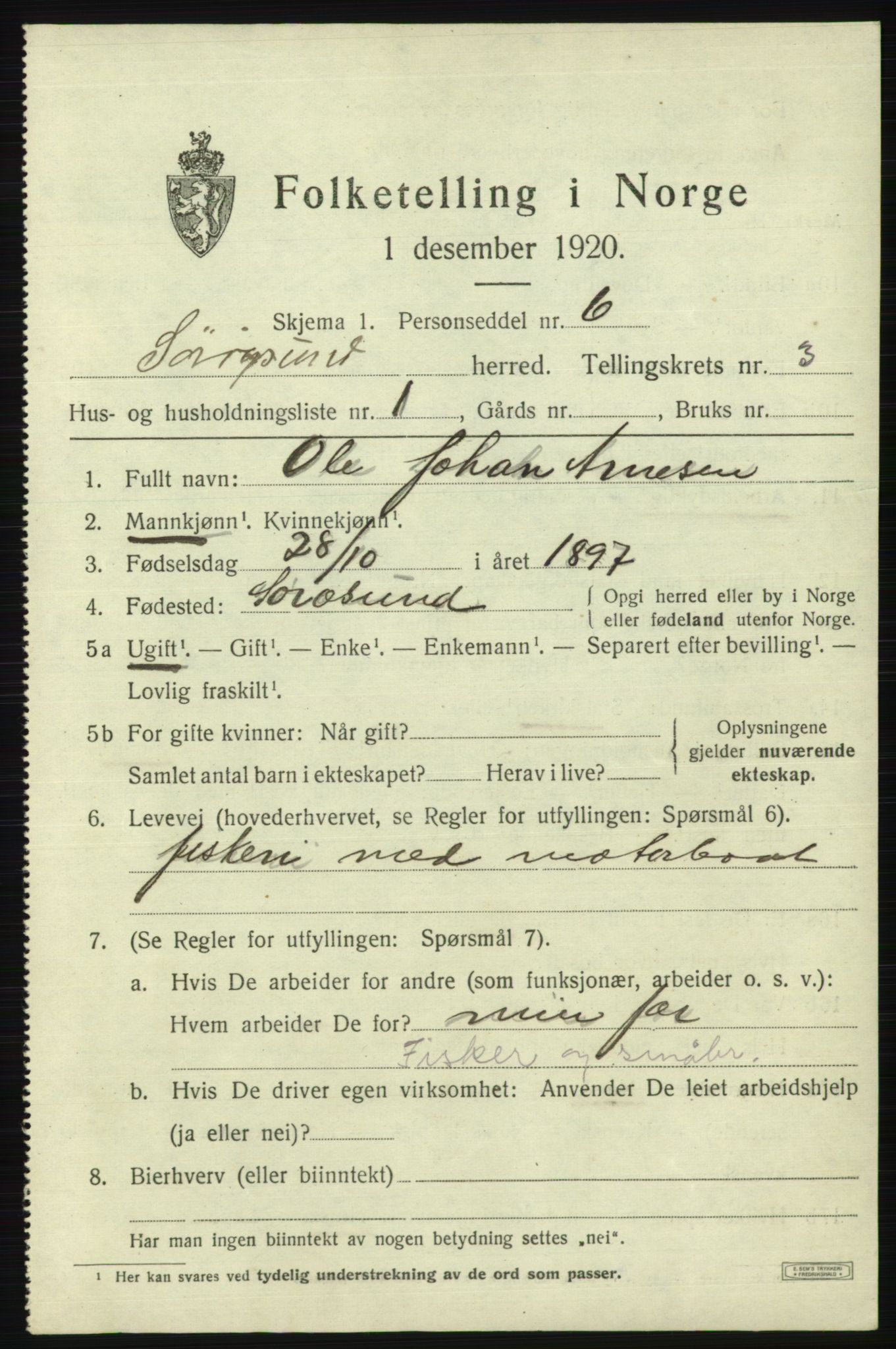 SATØ, 1920 census for Sørøysund rural district, 1920, p. 1110