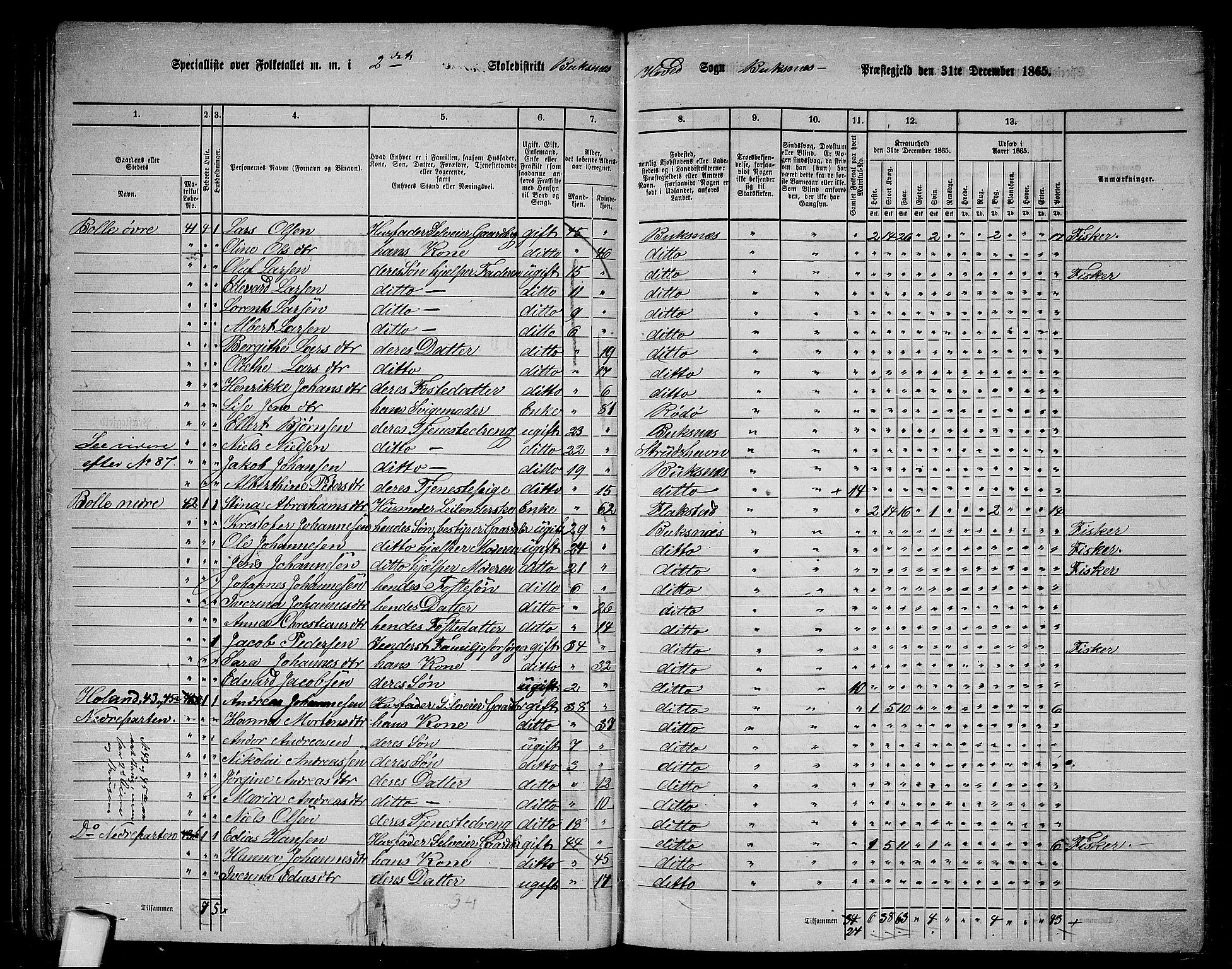 RA, 1865 census for Buksnes, 1865, p. 40