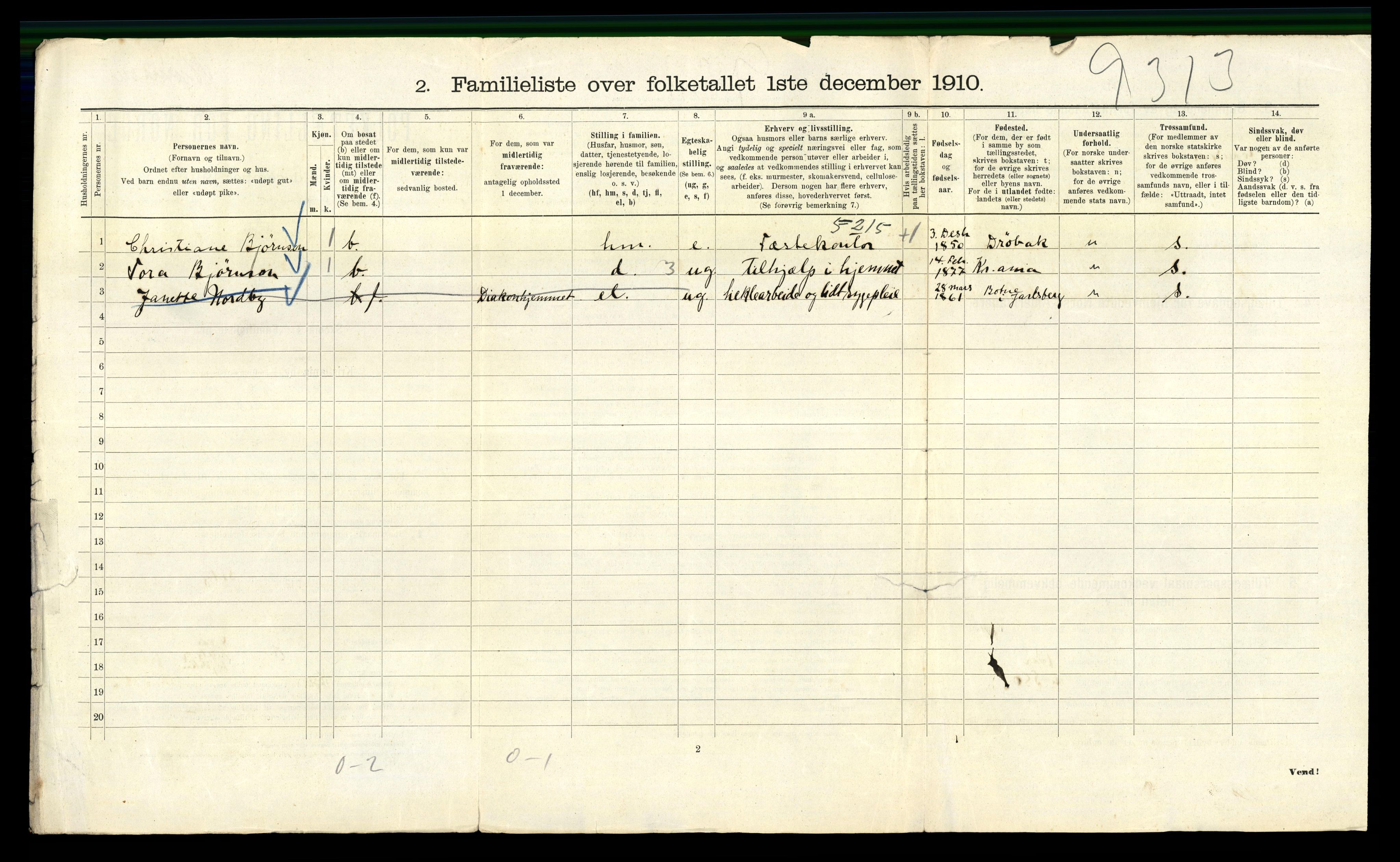 RA, 1910 census for Kristiania, 1910, p. 103196