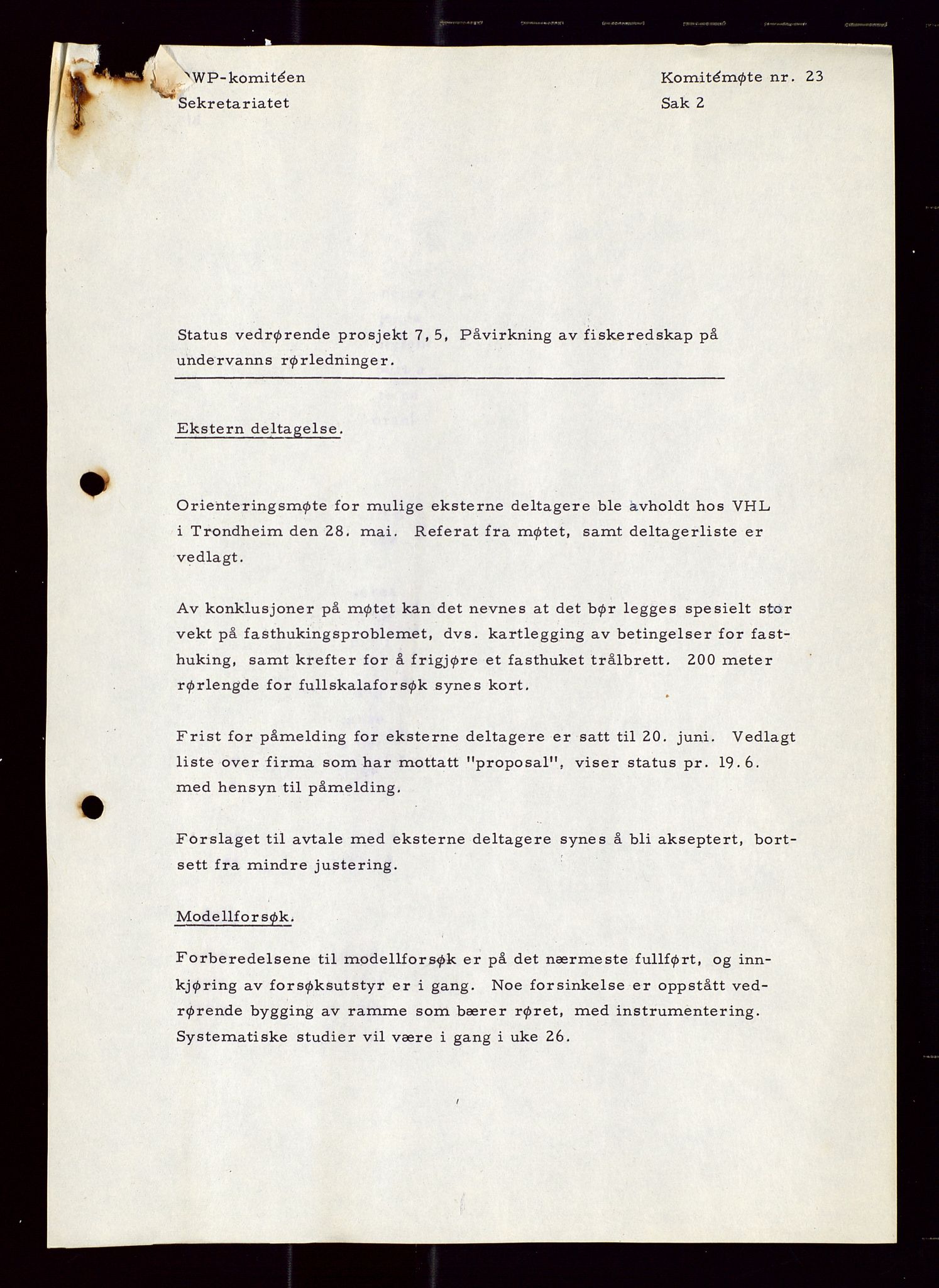 Industridepartementet, Oljekontoret, AV/SAST-A-101348/Di/L0001: DWP, møter juni - november, komiteemøter nr. 19 - 26, 1973-1974, p. 632