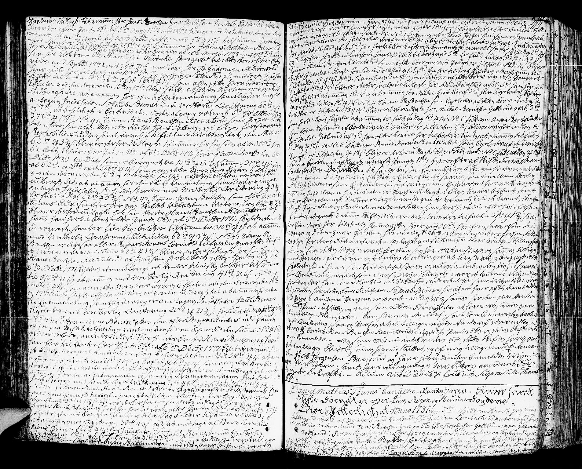Lier, Røyken og Hurum sorenskriveri, SAKO/A-89/H/Hc/L0006: Skifteprotokoll, 1773-1789, p. 413b-414a