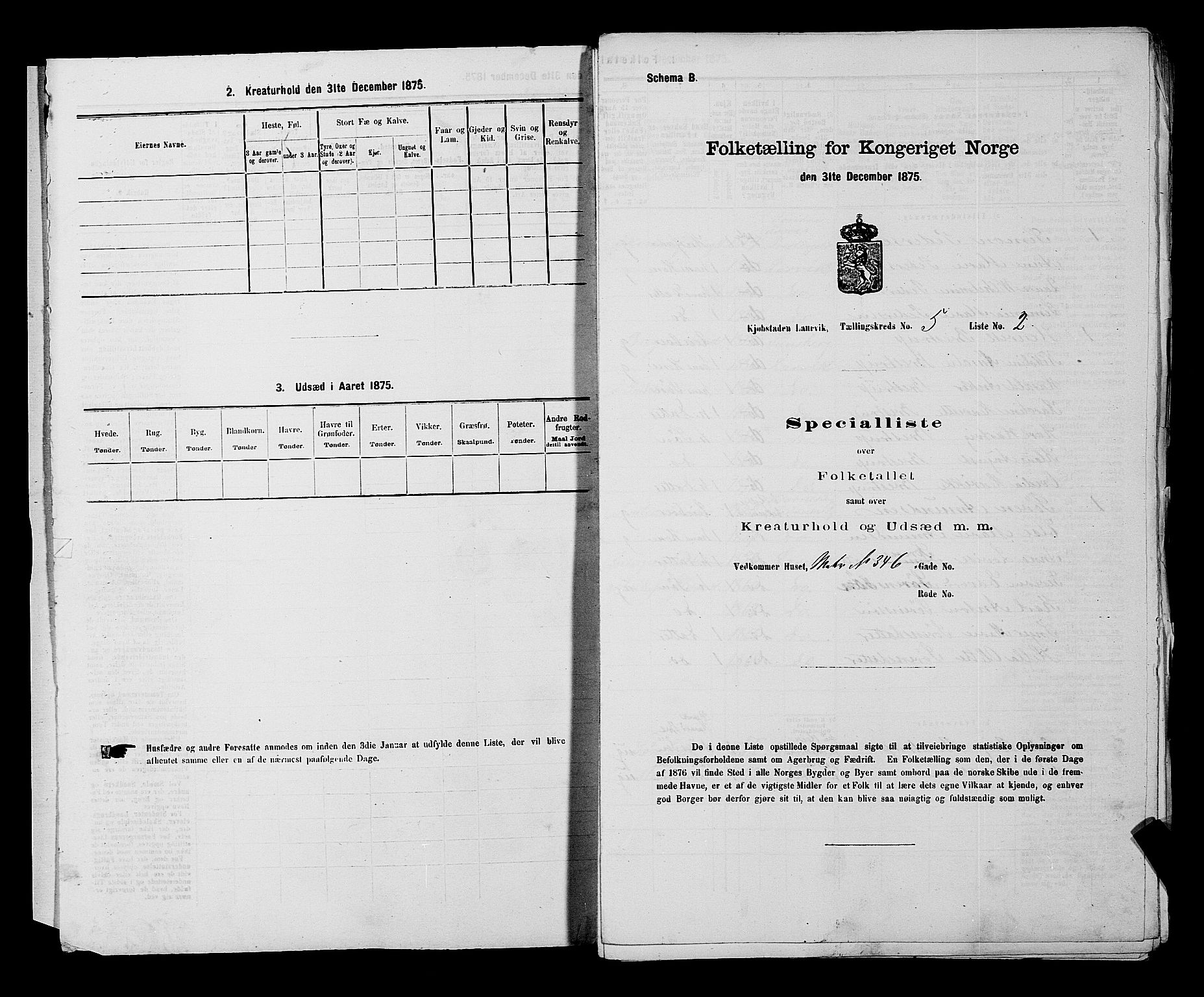 SAKO, 1875 census for 0707P Larvik, 1875, p. 943
