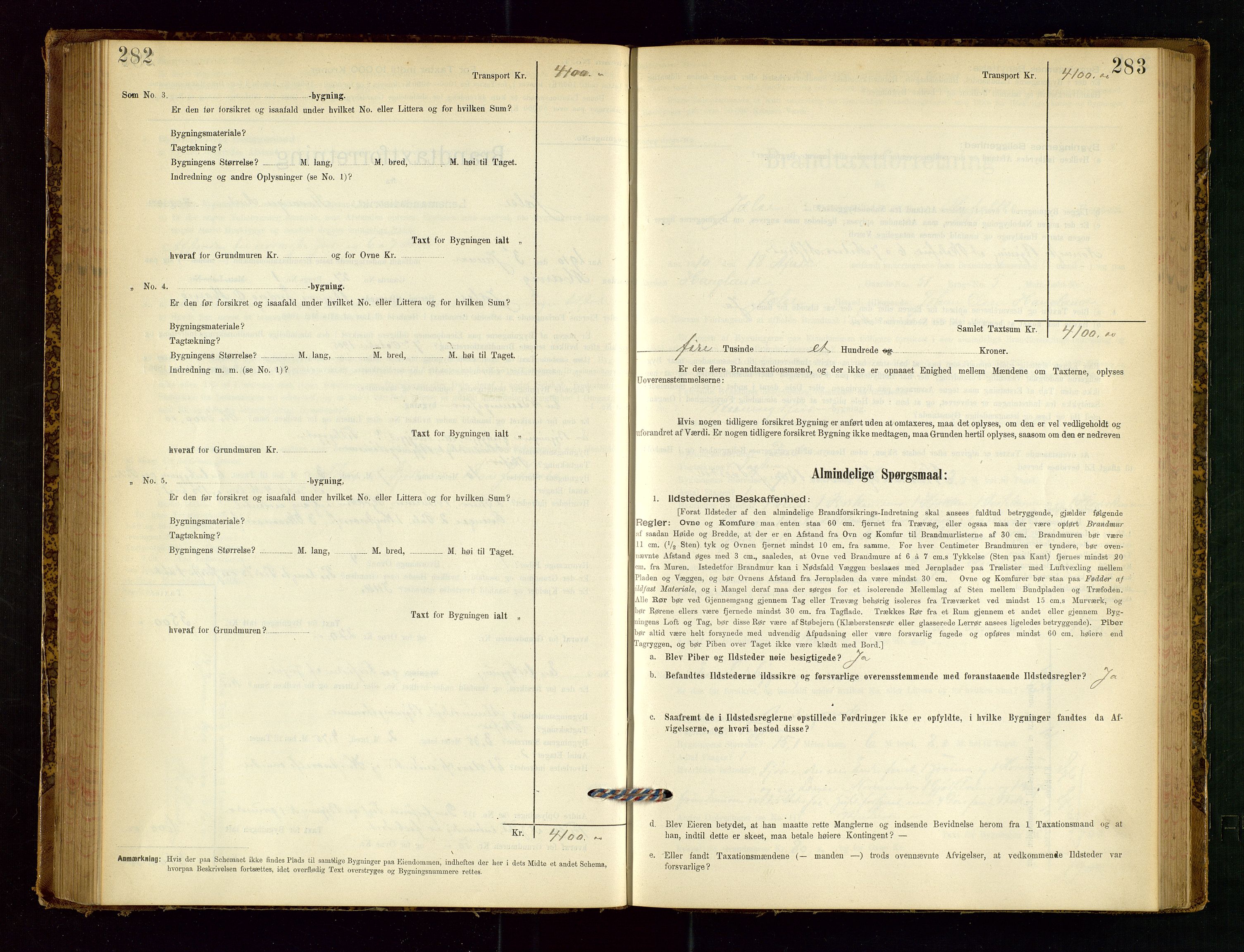 Jelsa lensmannskontor, SAST/A-100360/Gob/L0001: "Brandtaxationsprotocol", 1895-1918, p. 282-283