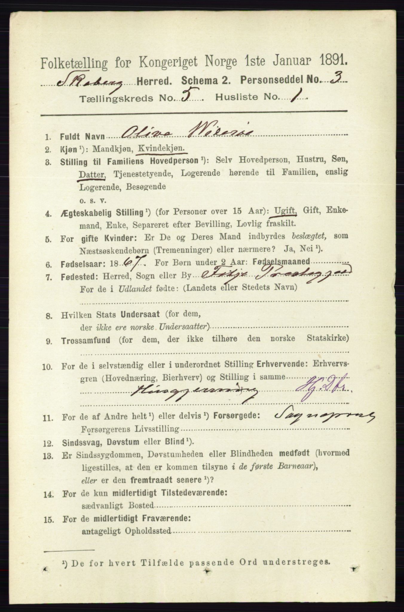 RA, 1891 census for 0115 Skjeberg, 1891, p. 2278