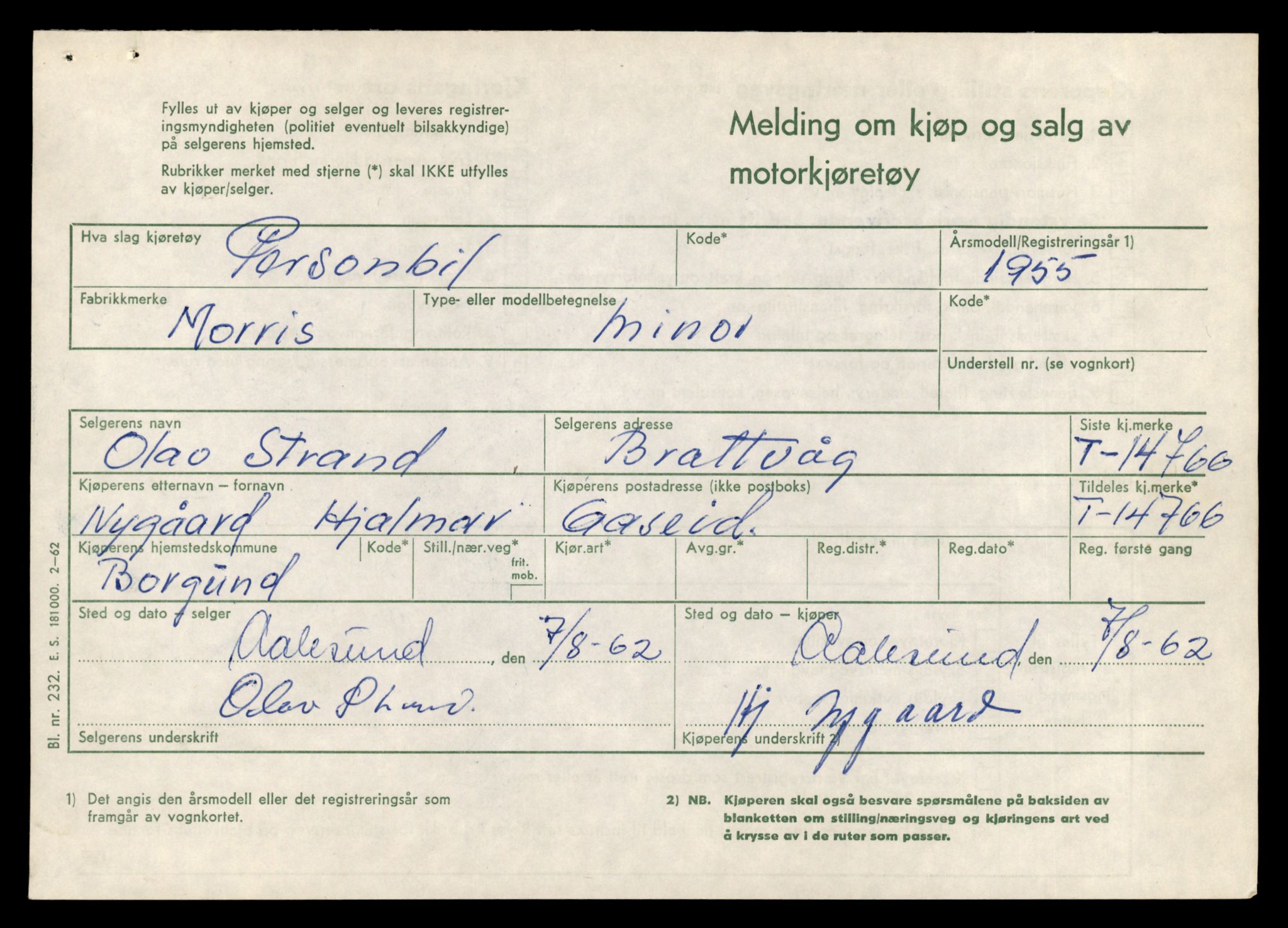 Møre og Romsdal vegkontor - Ålesund trafikkstasjon, AV/SAT-A-4099/F/Fe/L0048: Registreringskort for kjøretøy T 14721 - T 14863, 1927-1998, p. 936