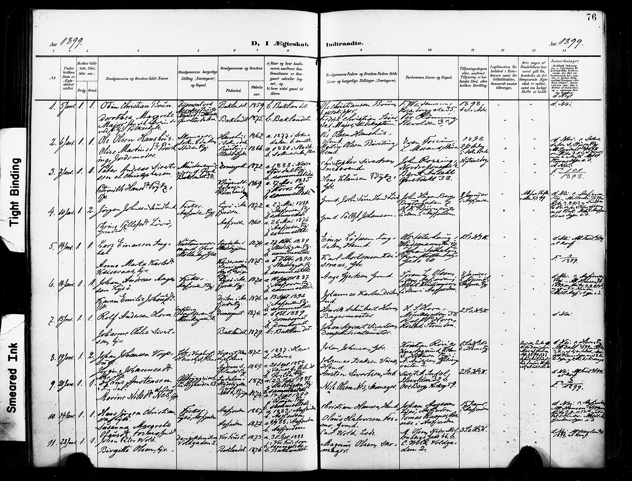 Ministerialprotokoller, klokkerbøker og fødselsregistre - Sør-Trøndelag, AV/SAT-A-1456/604/L0198: Parish register (official) no. 604A19, 1893-1900, p. 76