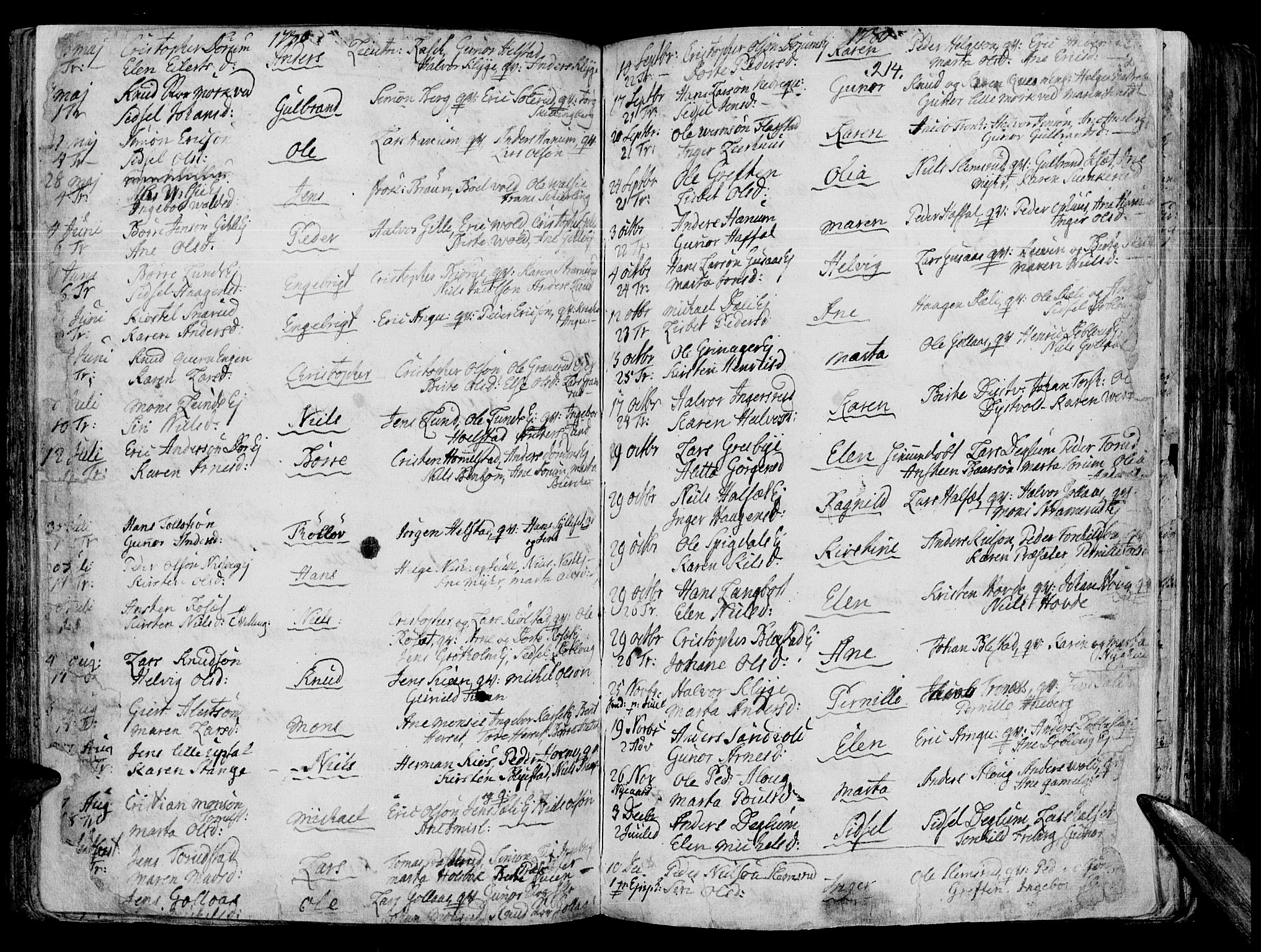 Vang prestekontor, Hedmark, SAH/PREST-008/H/Ha/Haa/L0003: Parish register (official) no. 3, 1734-1809, p. 214